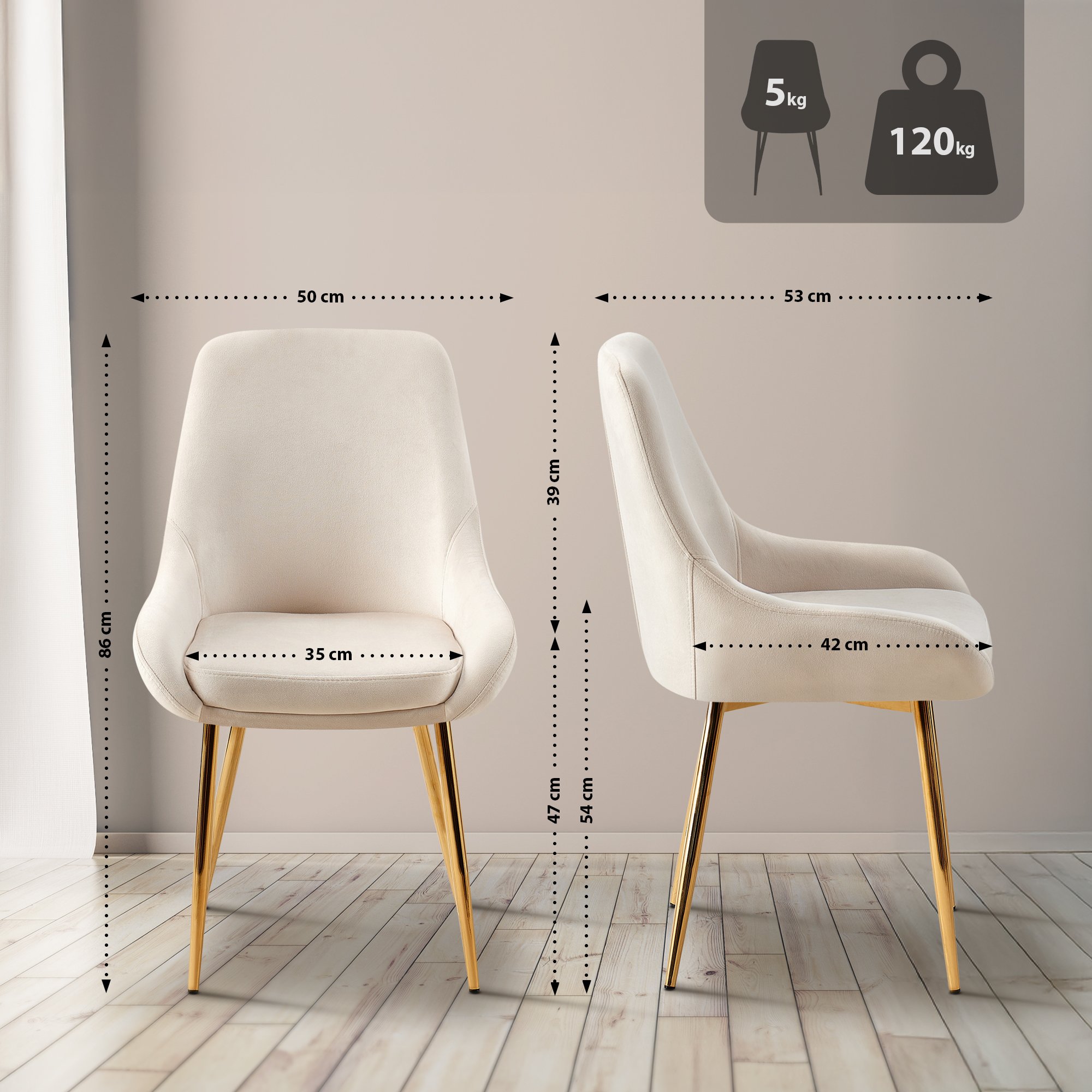 Set van 2 eetkamerstoelen Elmira
