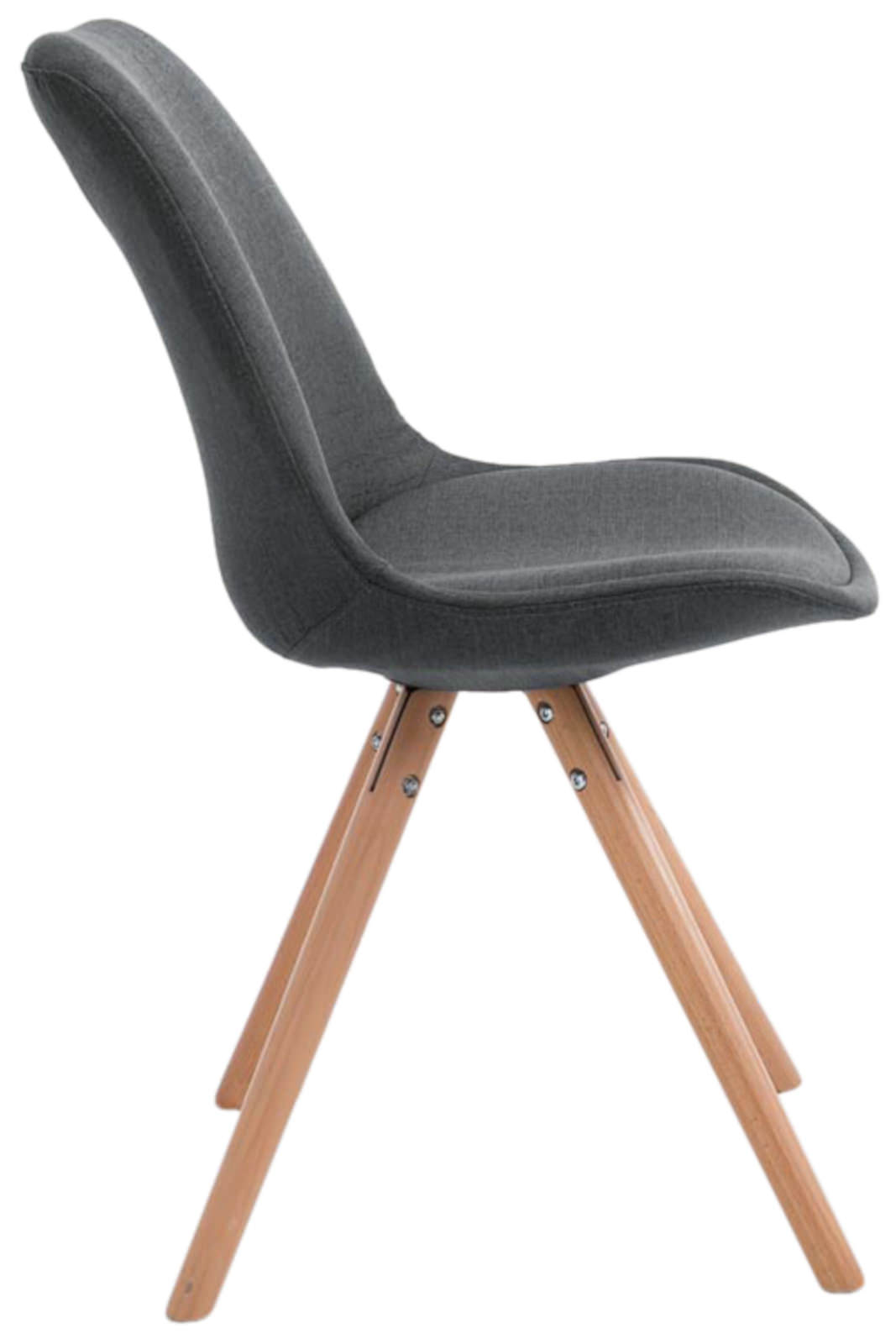 Set van 4 eetkamerstoelen Toulouse stof rond