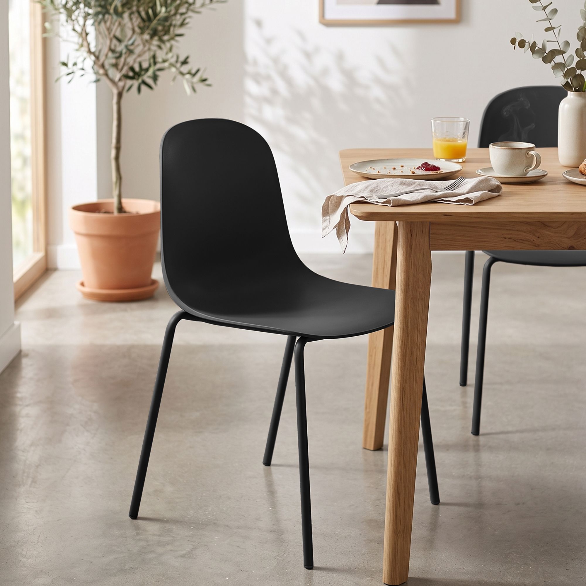 4-delige set stapelstoelen Hardin