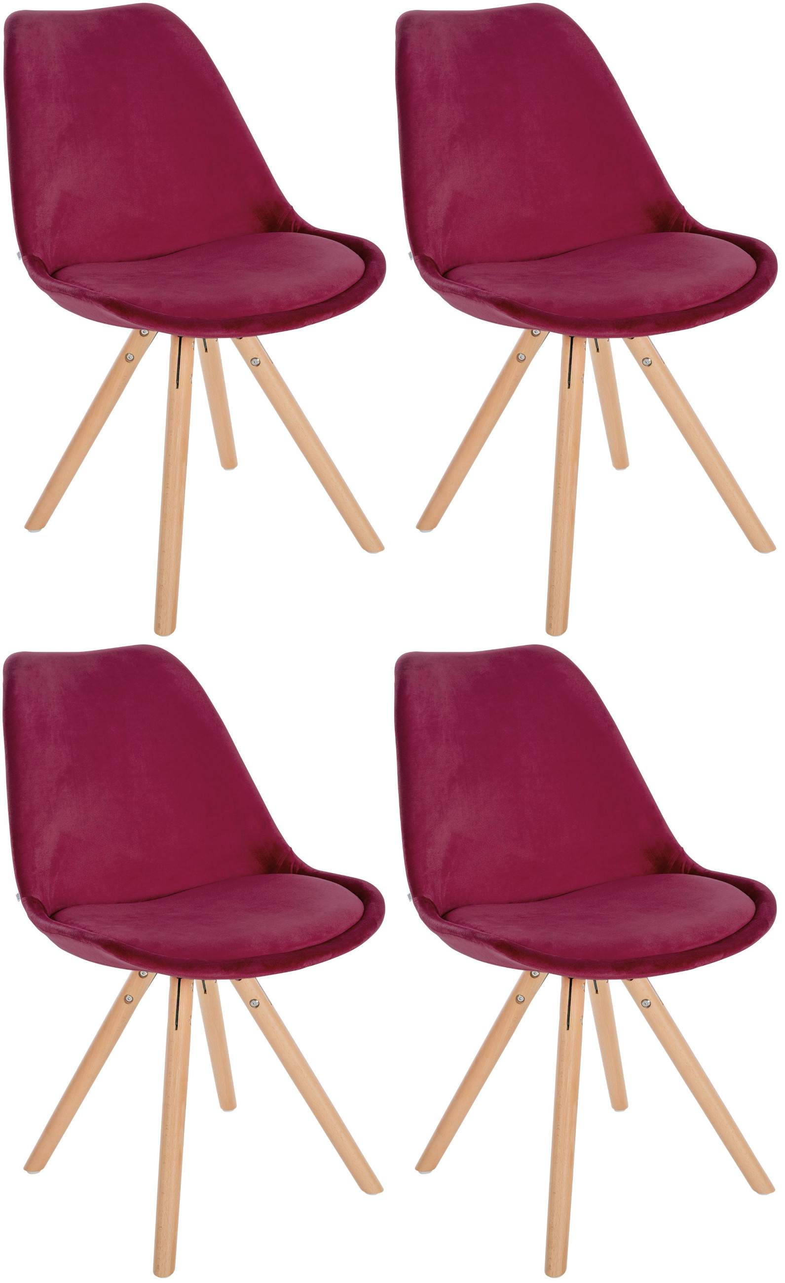 Set van 4 eetkamerstoelen Sofia fluweel