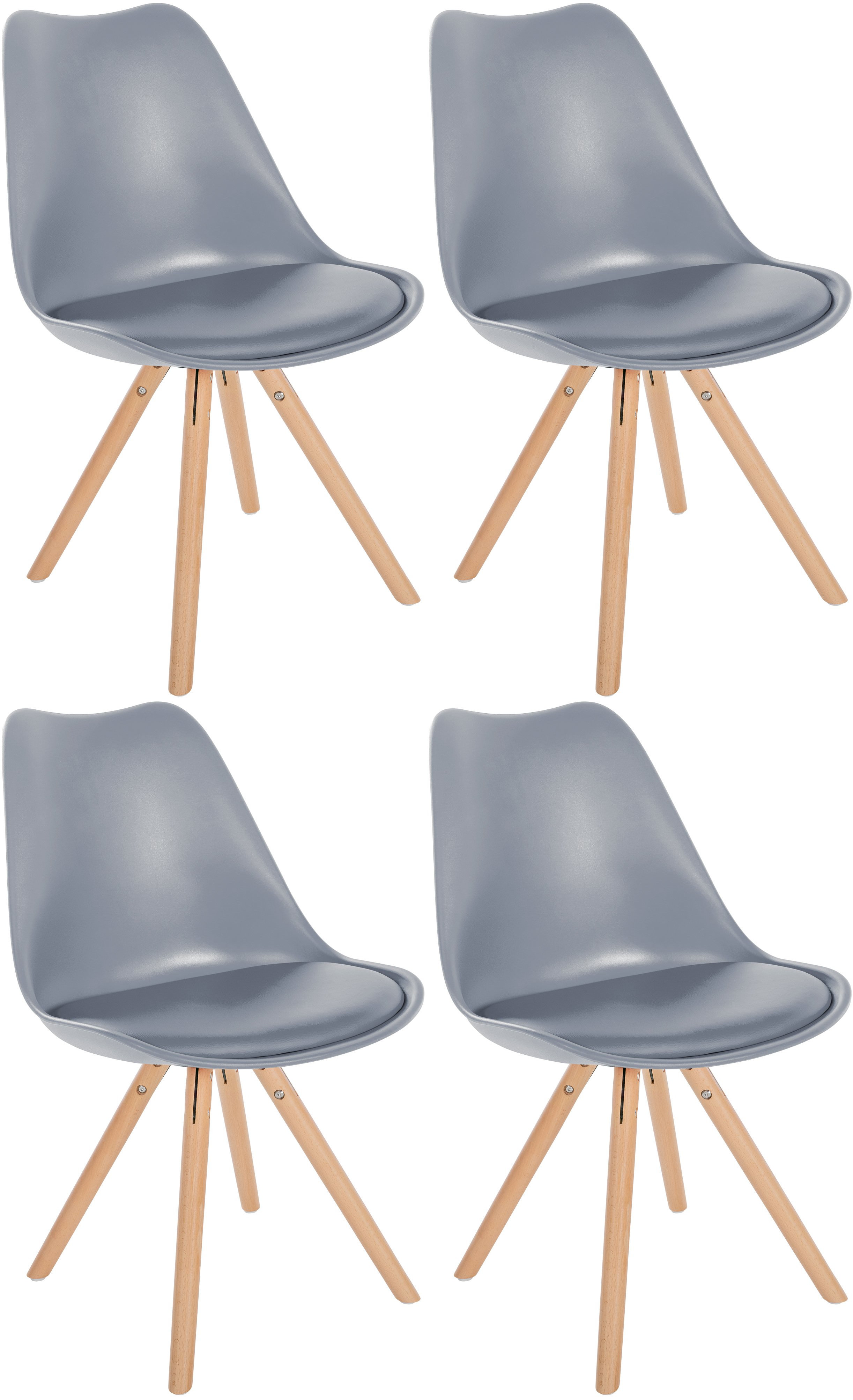 Set van 4 Eetkamerstoelen Sofia Kunststof