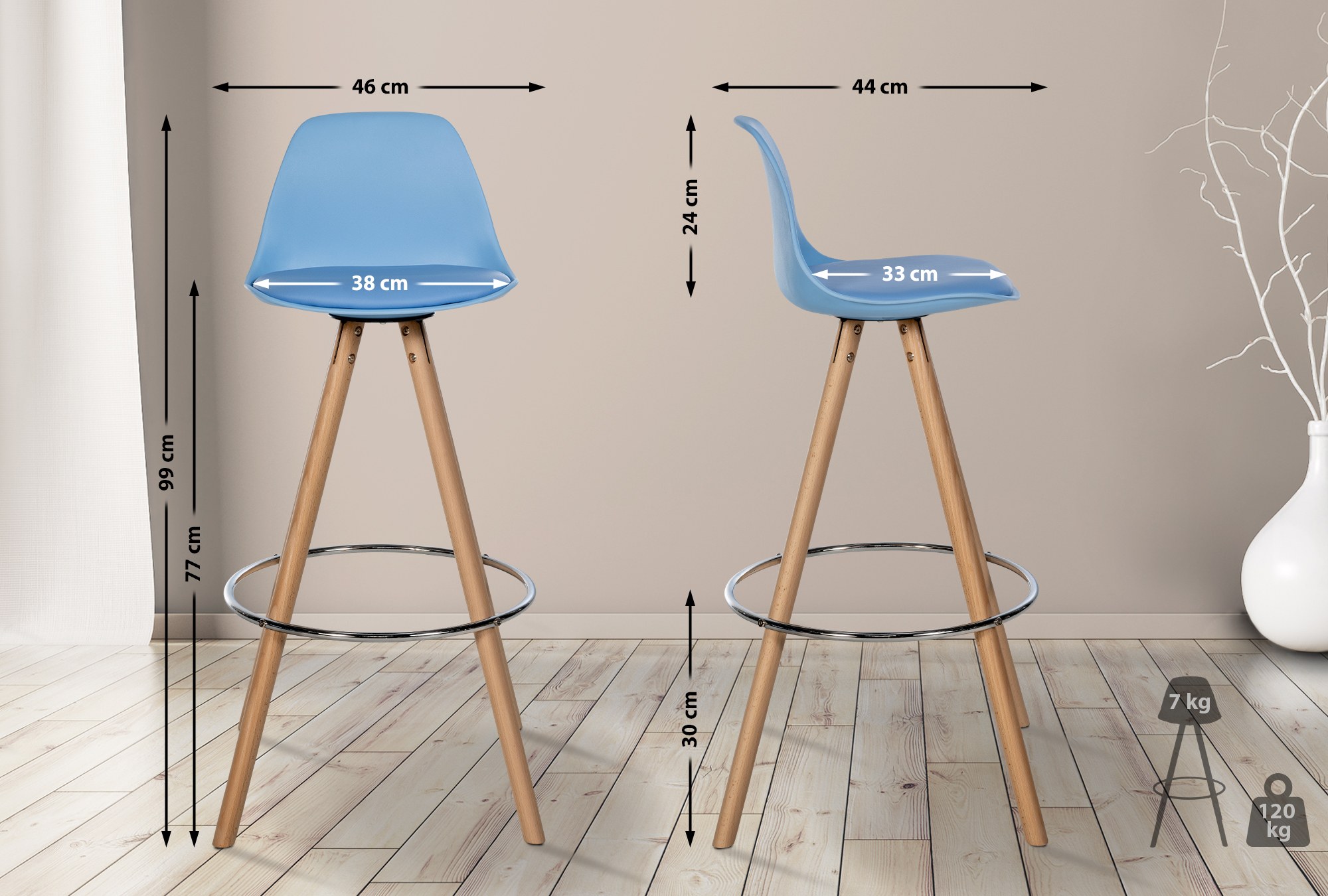 Barkruk Corbin kunstleer rond