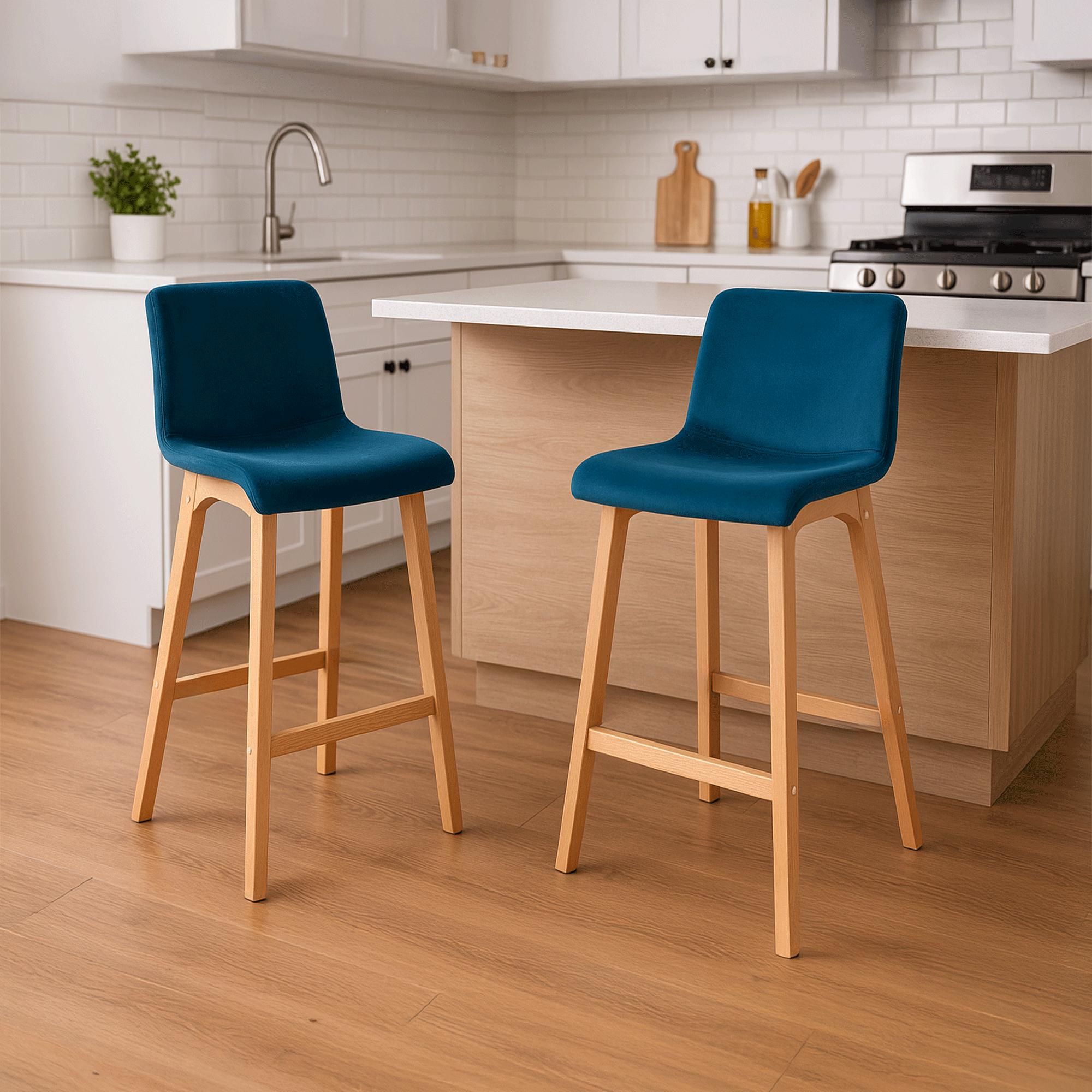 Barkruk Hover Fluweel Vierpoots frame Natura