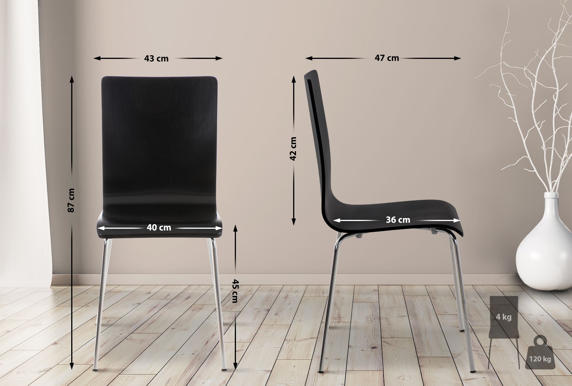 Set van 8 Pepe bezoekersstoelen