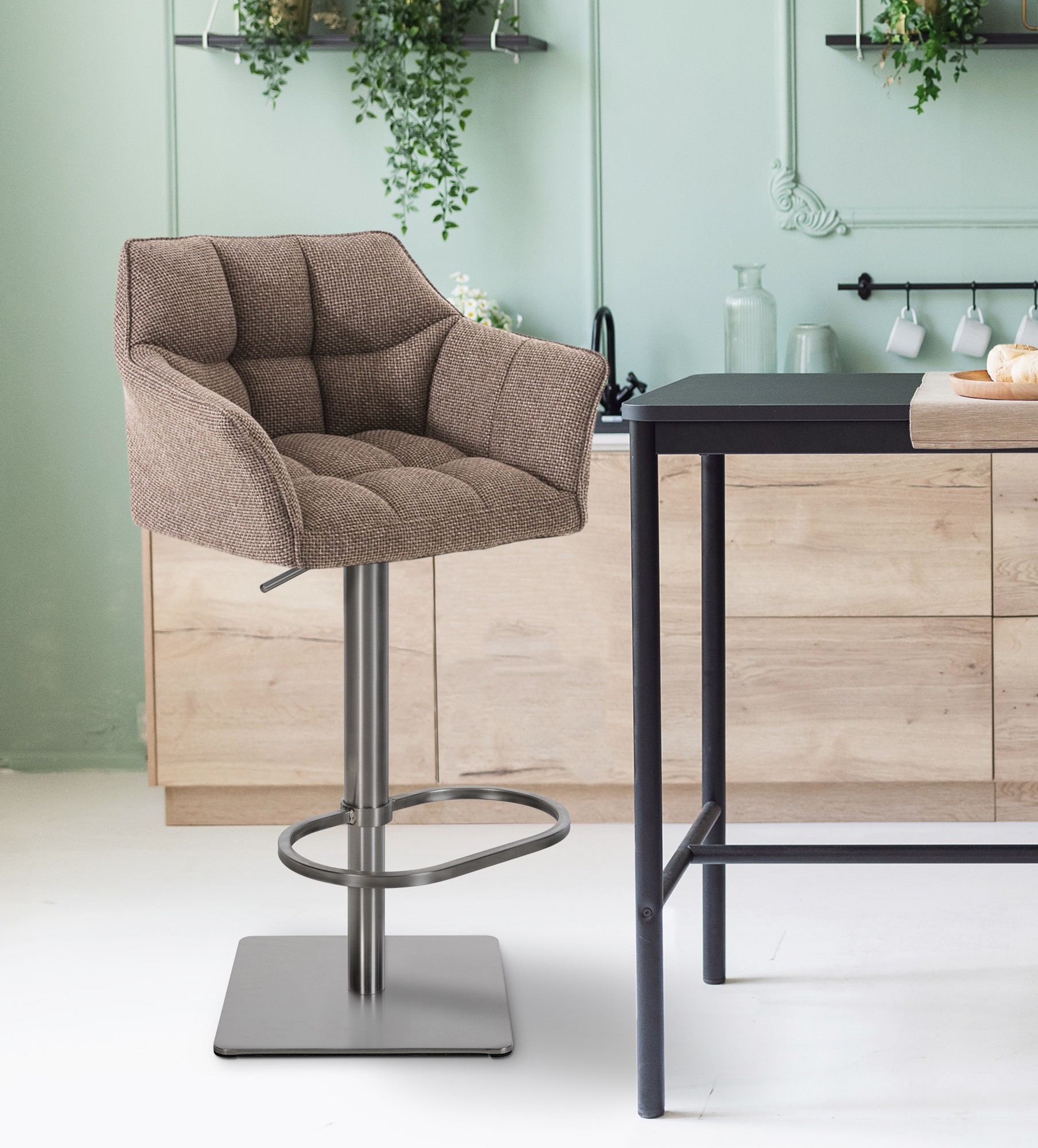 Barkruk Damaso met stoffen bekleding