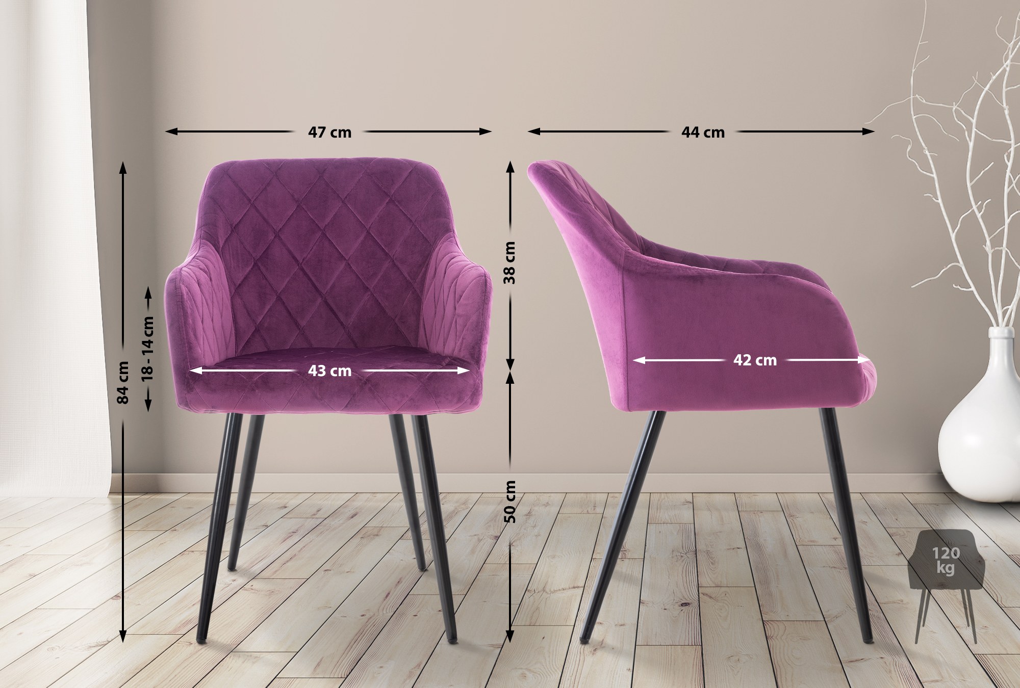 Set van 4 Eetkamerstoelen Shila