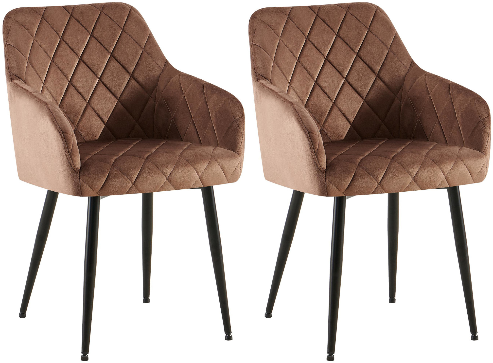 Set van 2 eetkamerstoelen Monett fluweel