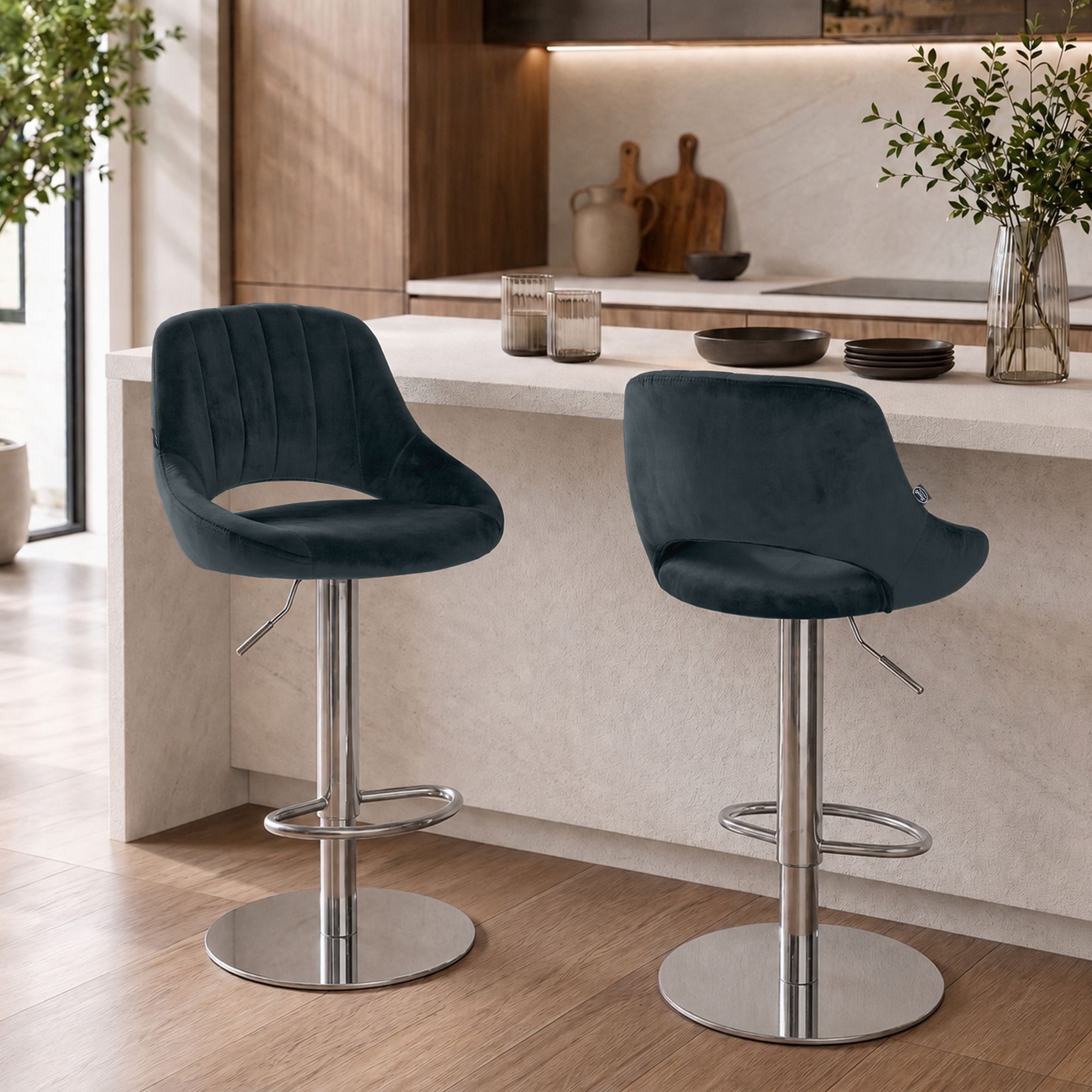 Barkruk Milet chroom met extra zware voet