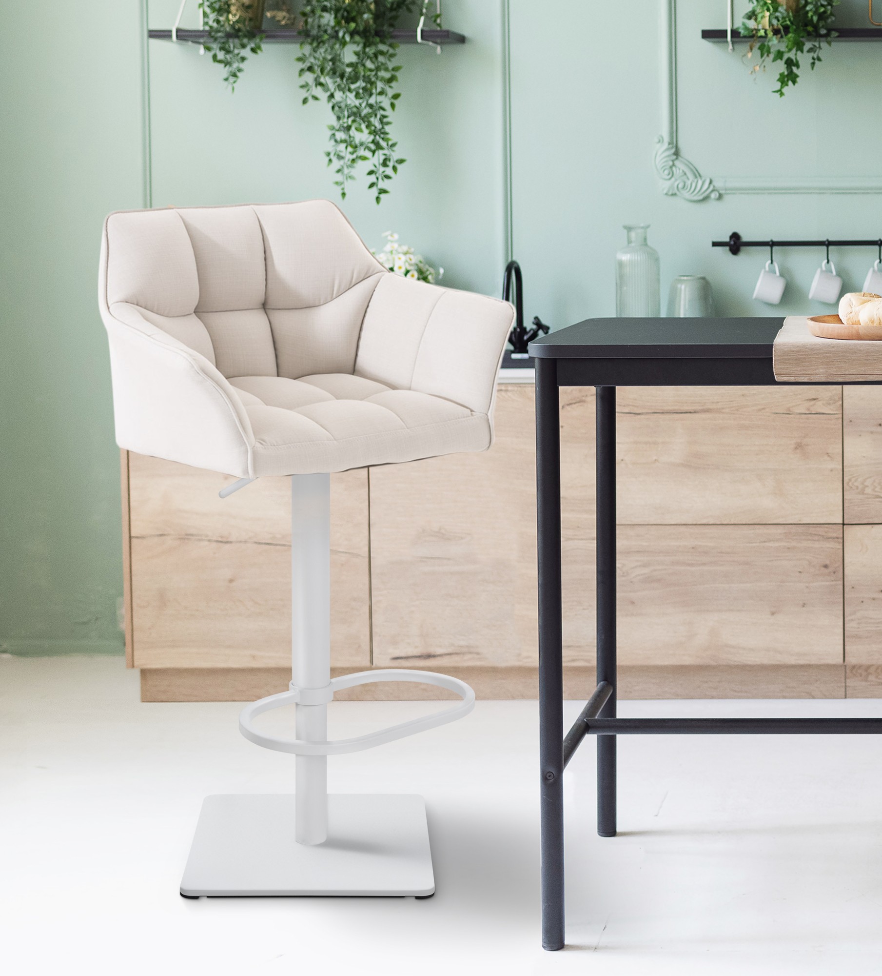 Barkruk Damaso met stoffen bekleding
