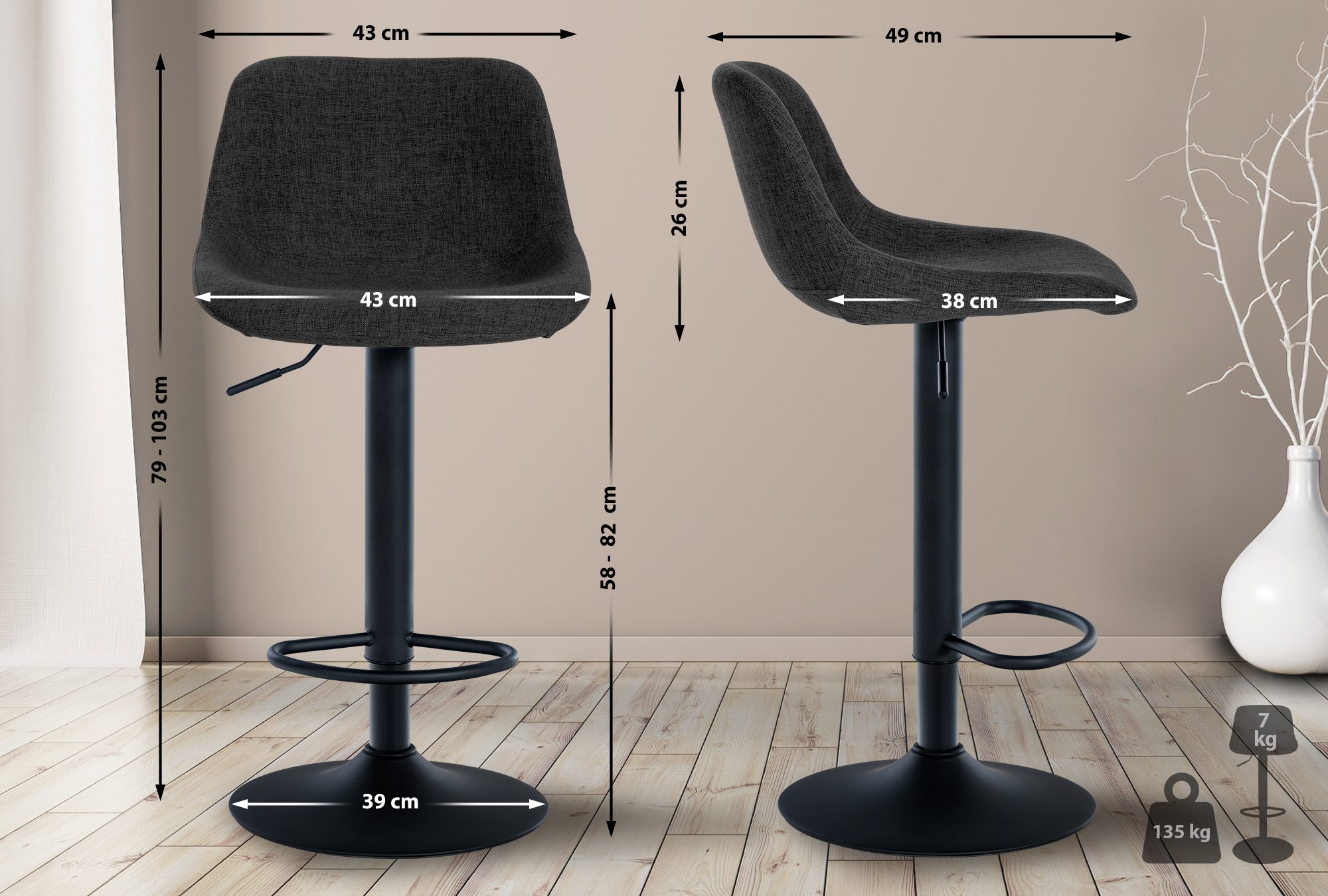 Set van 2 barkrukken Loft