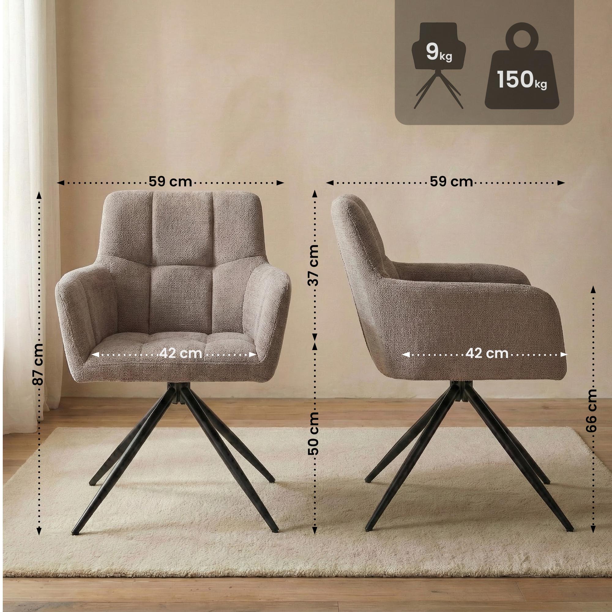 Set van 2 eetkamerstoelen Jonah stof