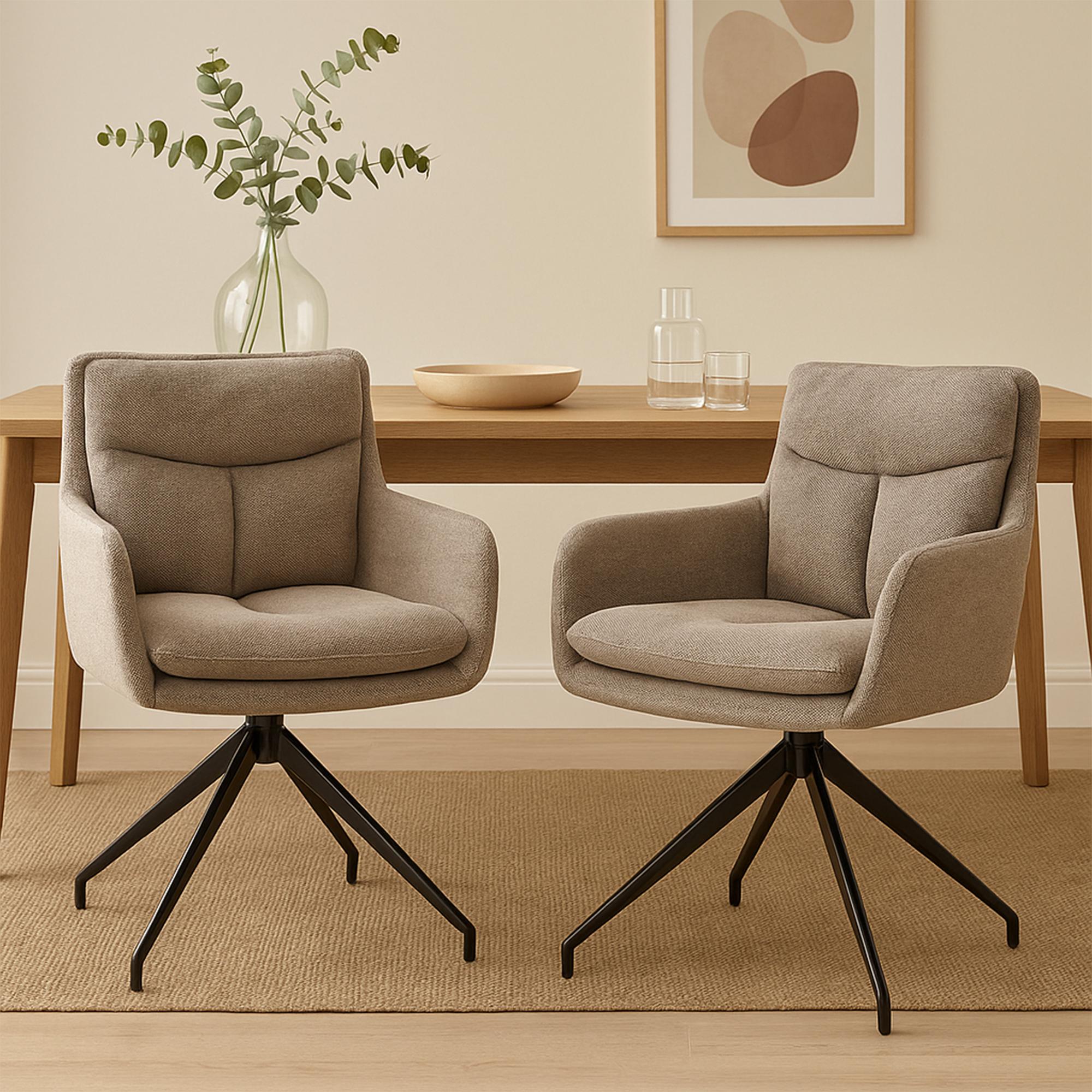 Set van 2 eetkamerstoelen Somers stof