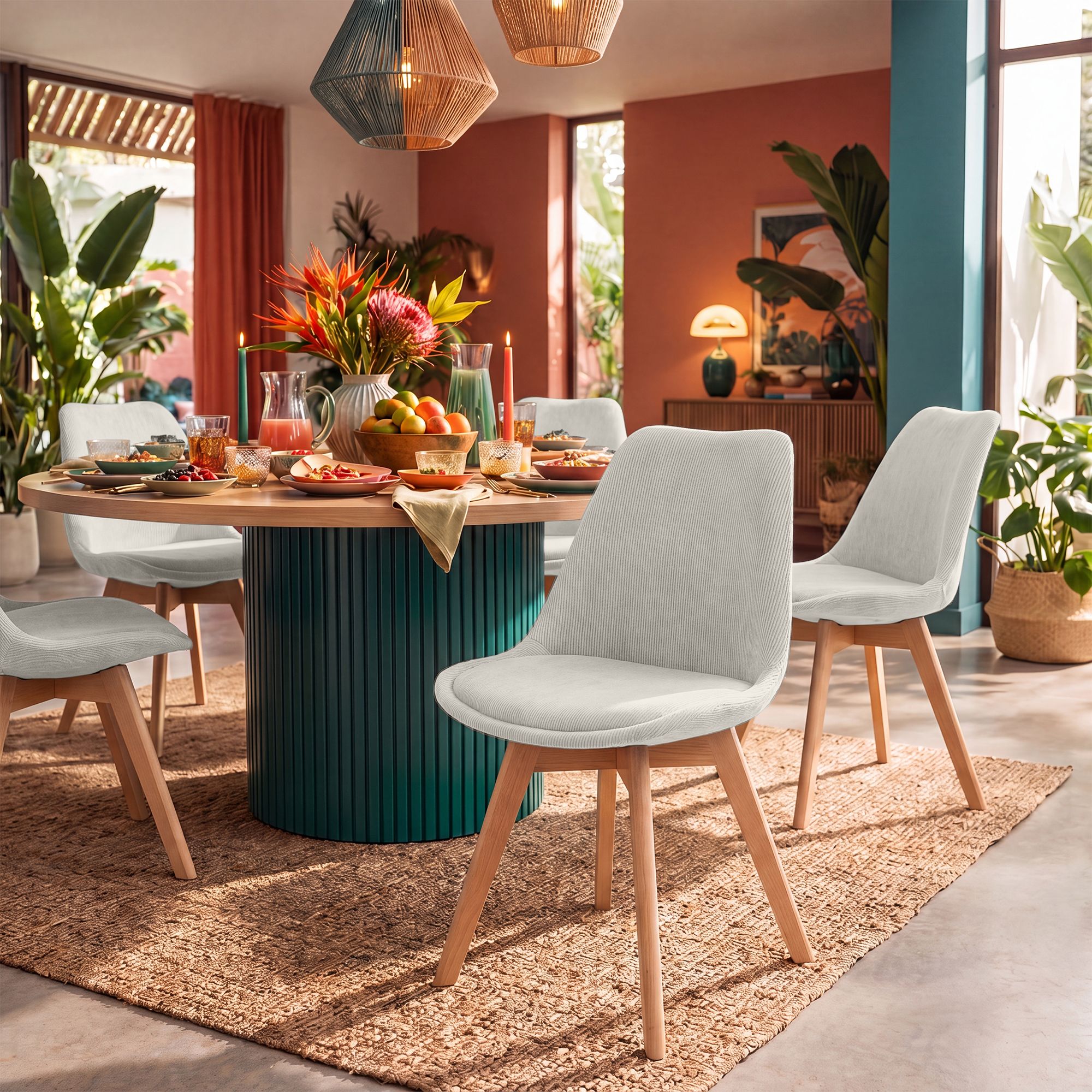 4-delige set Linares eetkamerstoelen