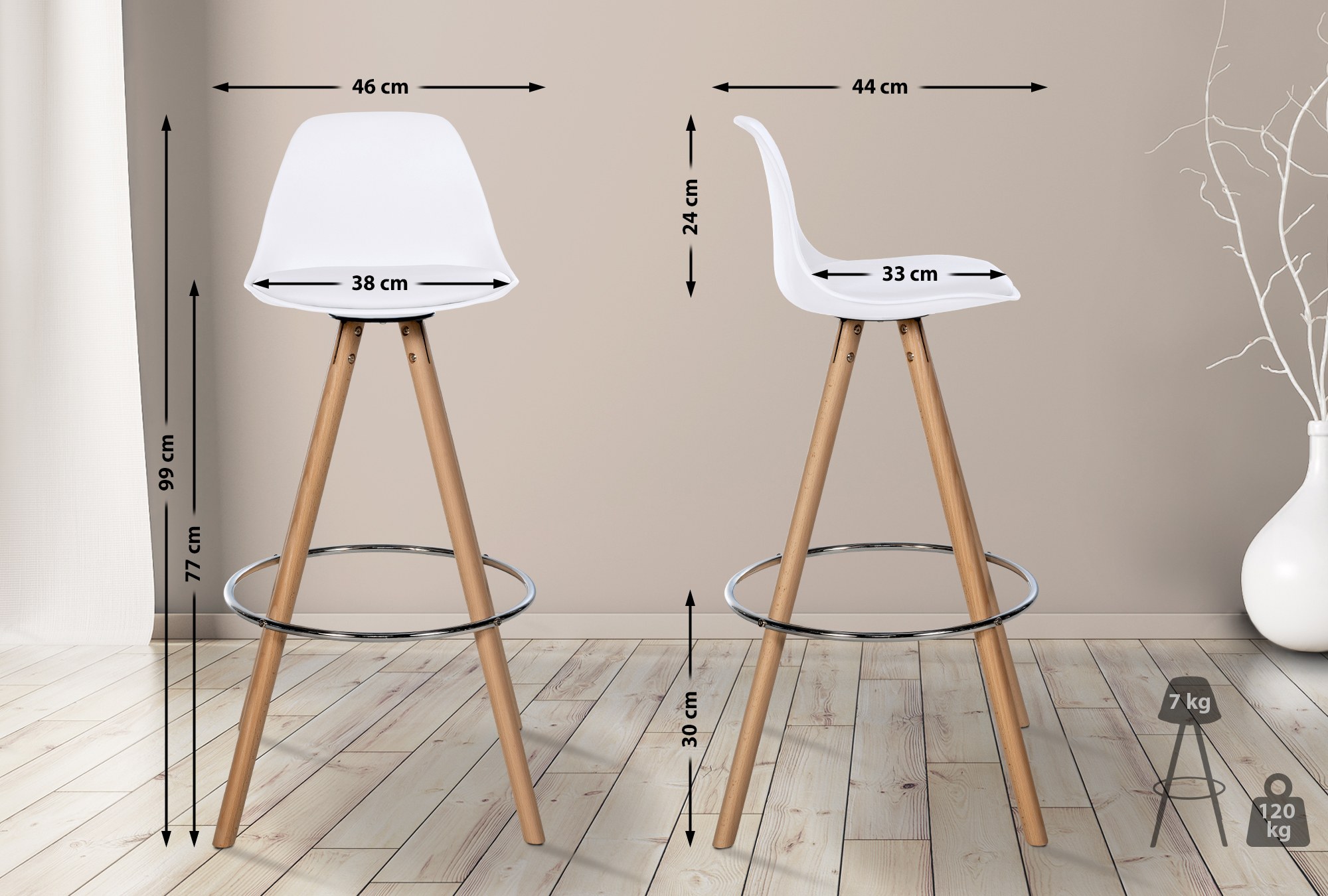 Barkruk Corbin kunstleer rond