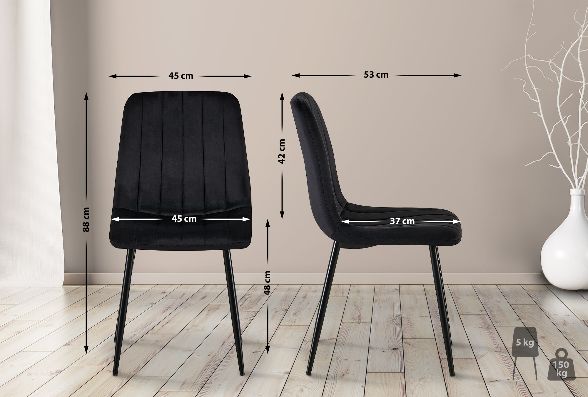 Set van 4 Dijon Eetkamerstoelen