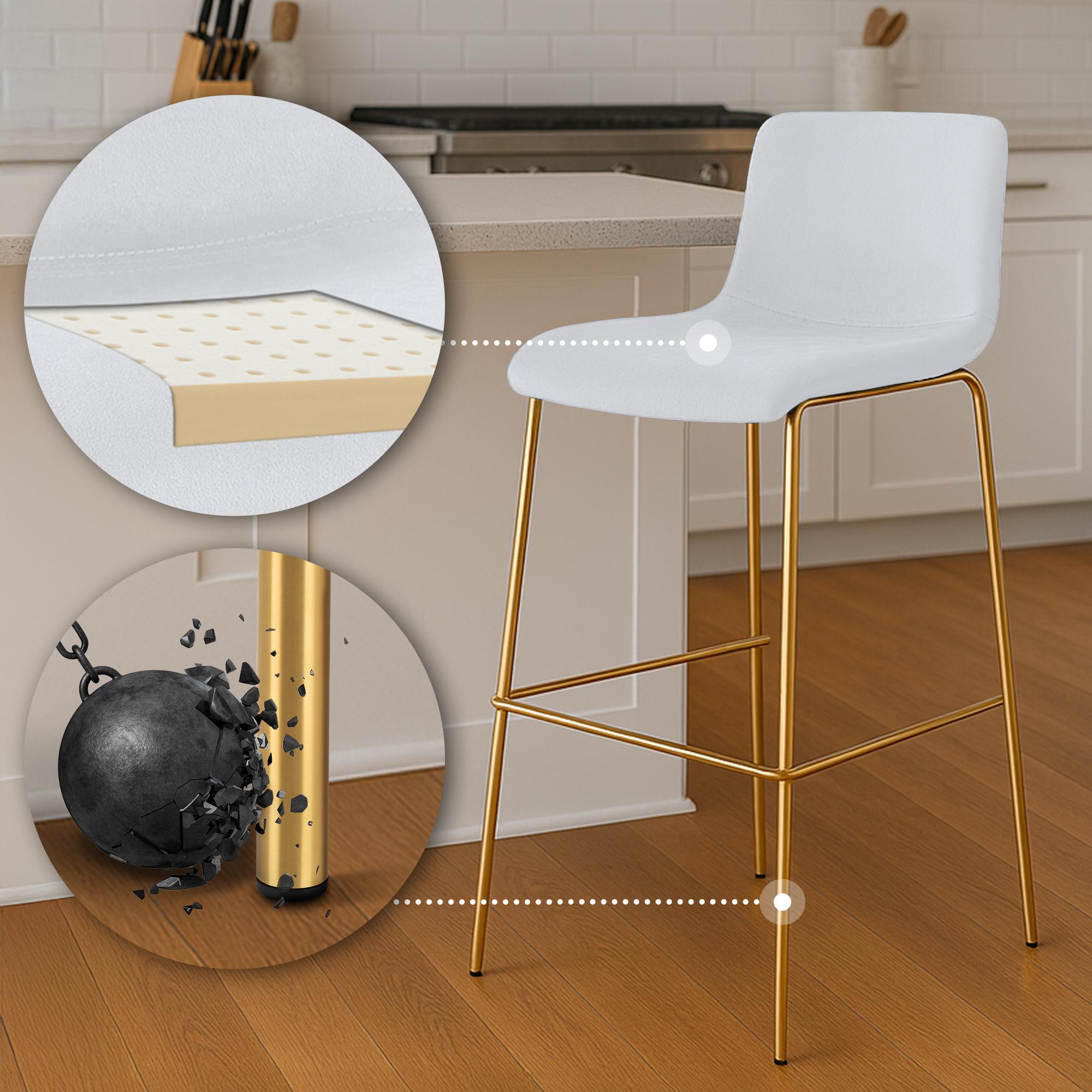 Barkruk Hoover onderstel goud fluweel