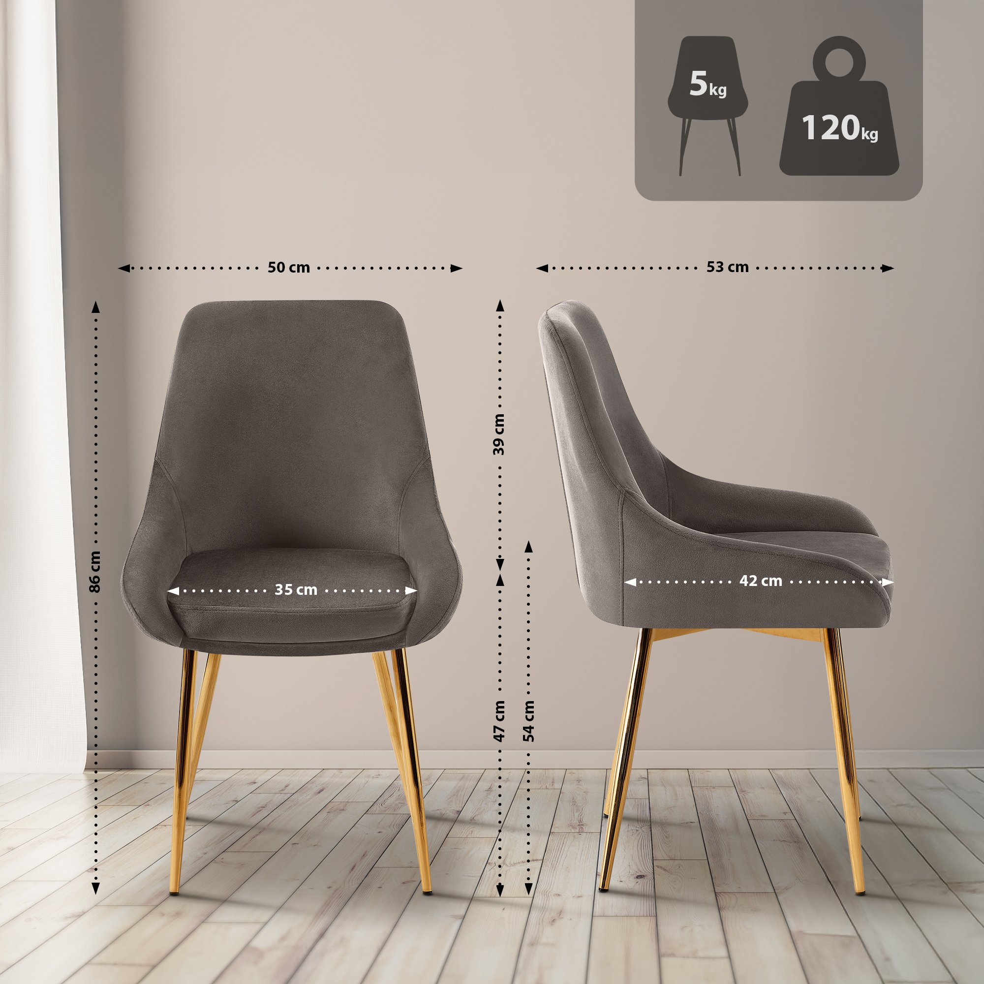 Set van 2 eetkamerstoelen Elmira