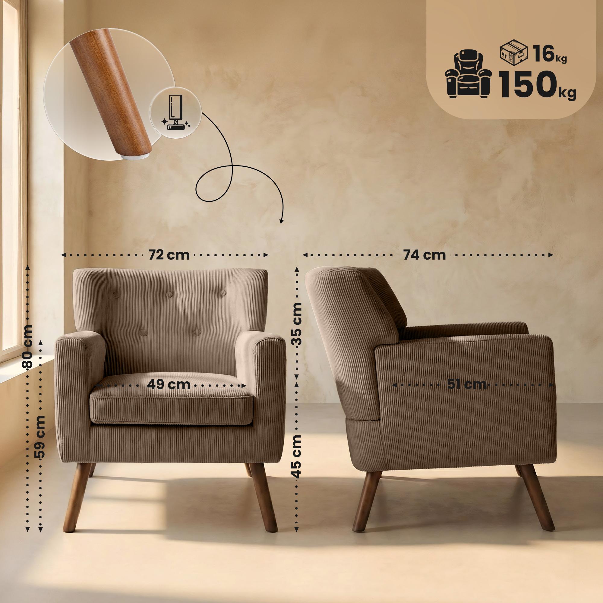 Fauteuil Kioni corduroy