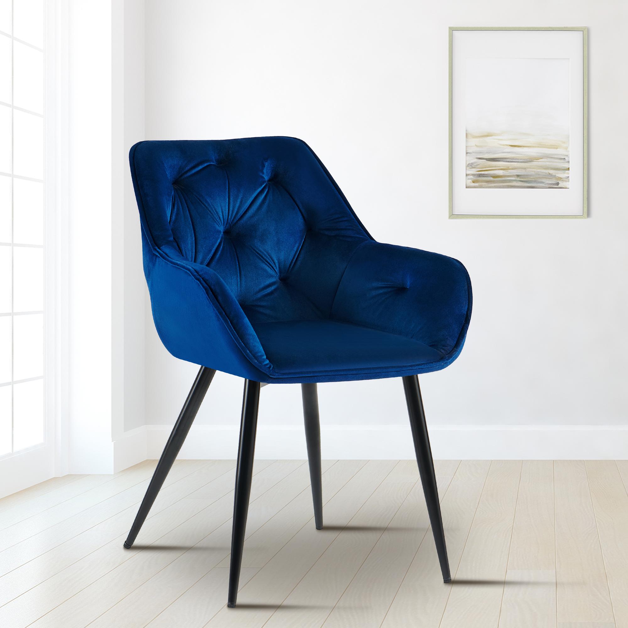 2-delige set eetkamerstoelen Cassis fluwelen bekleding