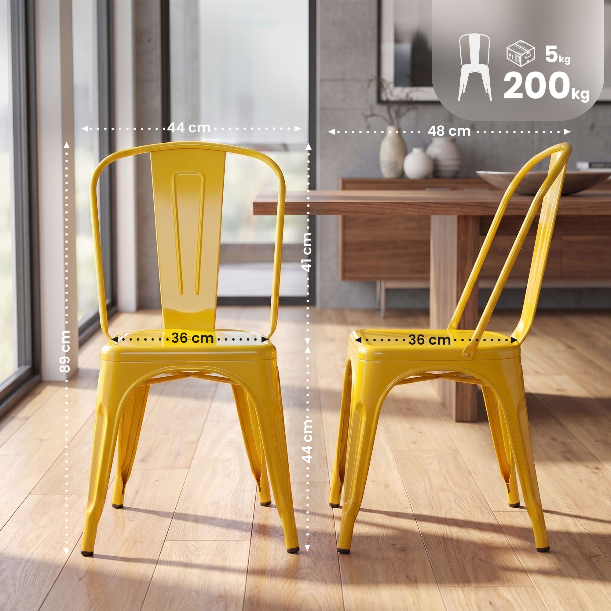 Set van 4 stapelstoelen Benedikt
