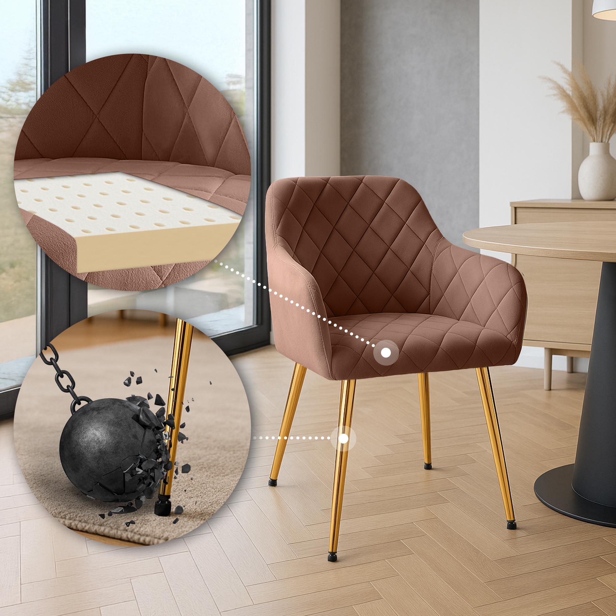 Set van 2 eetkamerstoelen Monett fluweel