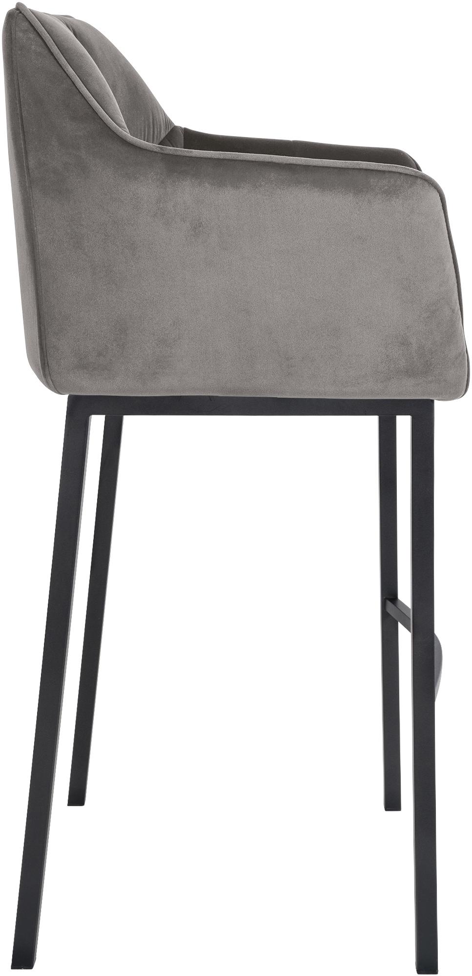 2-delige set barkrukken Damaso fluweel met 4-poots frame