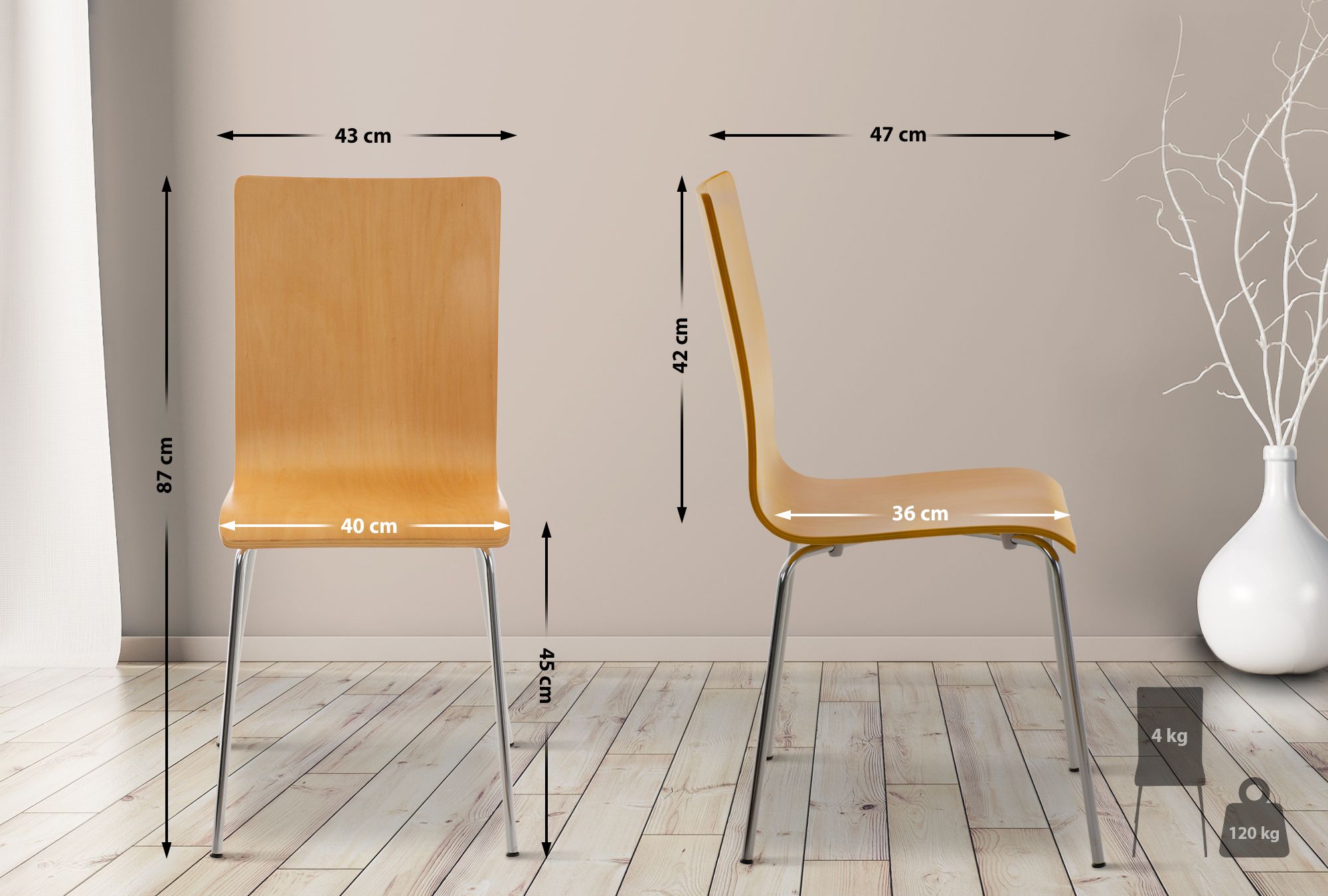 Set van 8 Pepe bezoekersstoelen