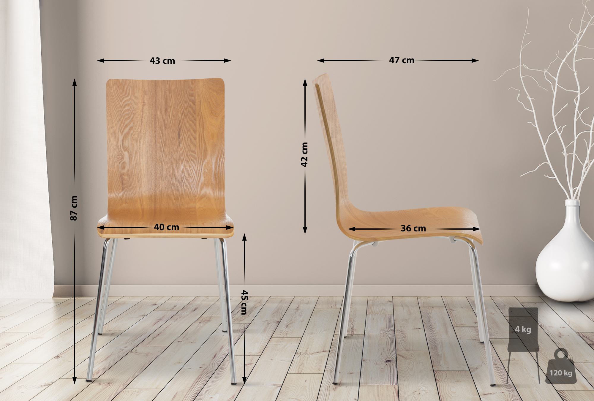 Set van 4 Pepe bezoekersstoelen