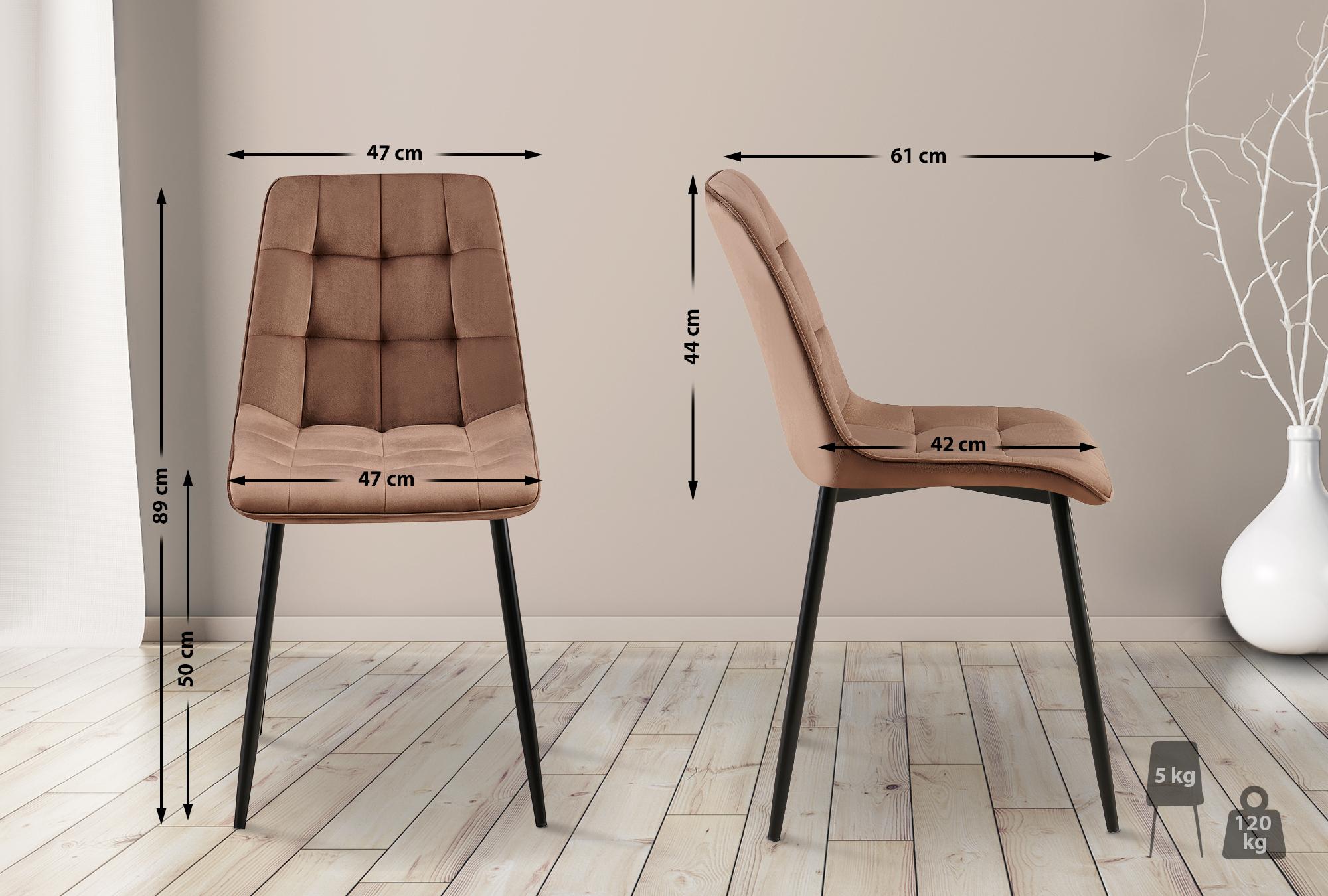 Set van 2 eetkamerstoelen Gifford fluweel
