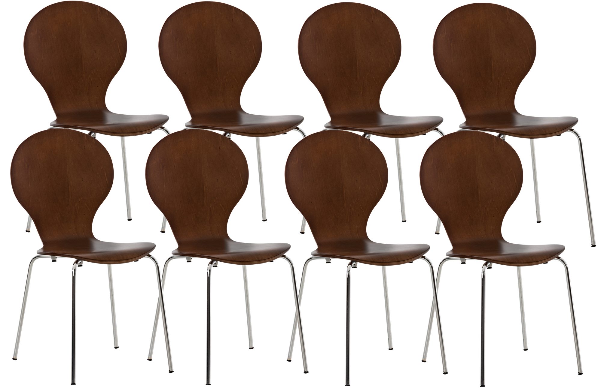Set van 8 stapelstoelen Diego