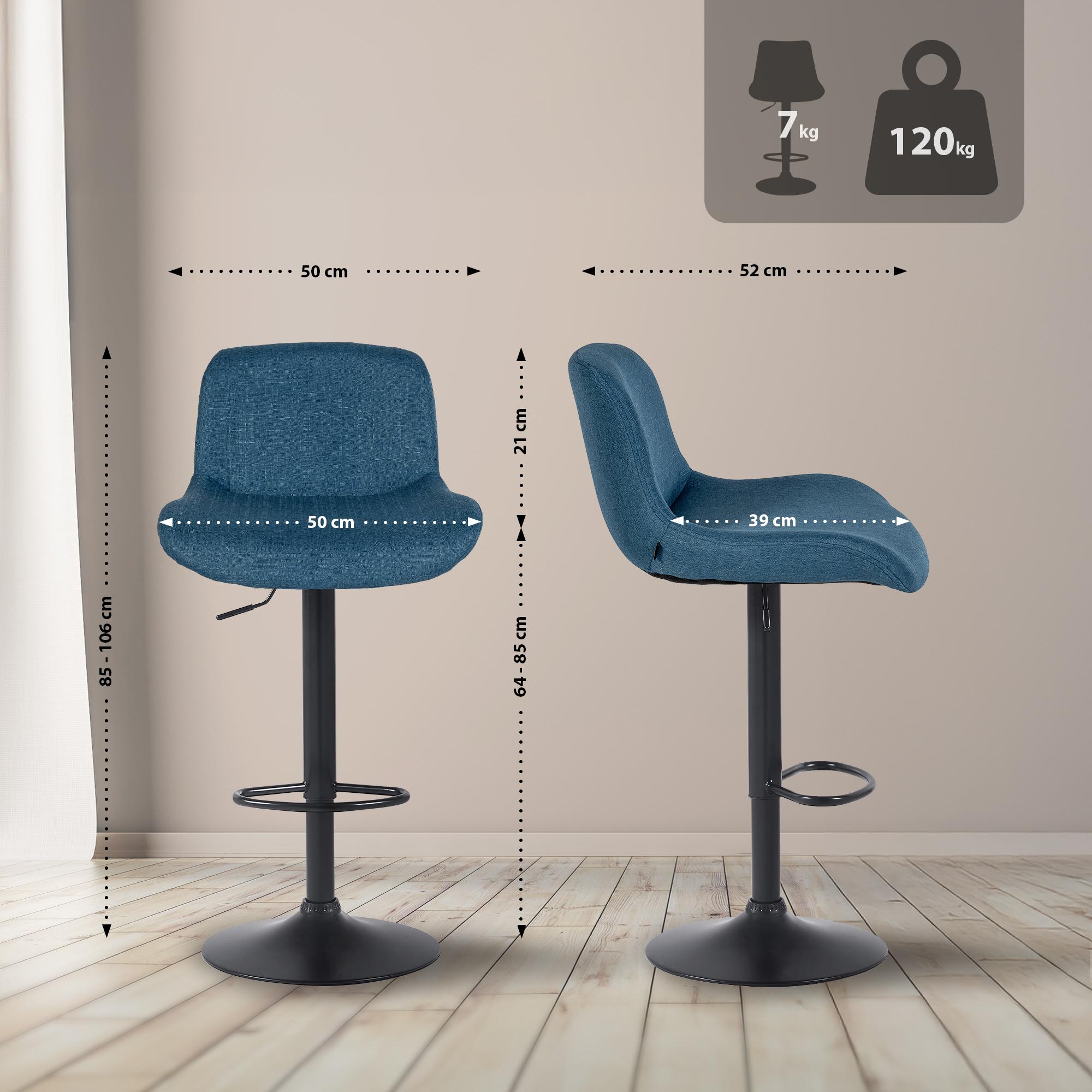 Set van 2 barkrukken Solon zwart
