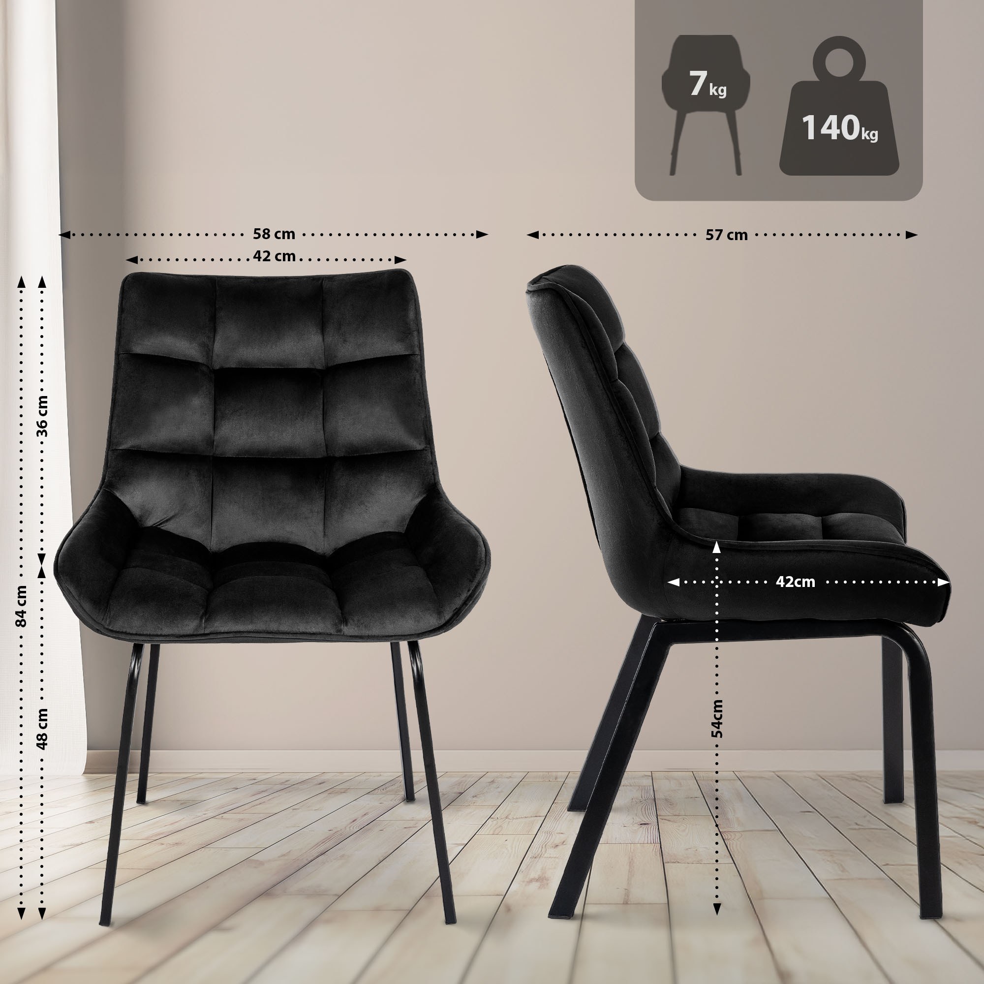 Set van 2 eetkamerstoelen Saranda