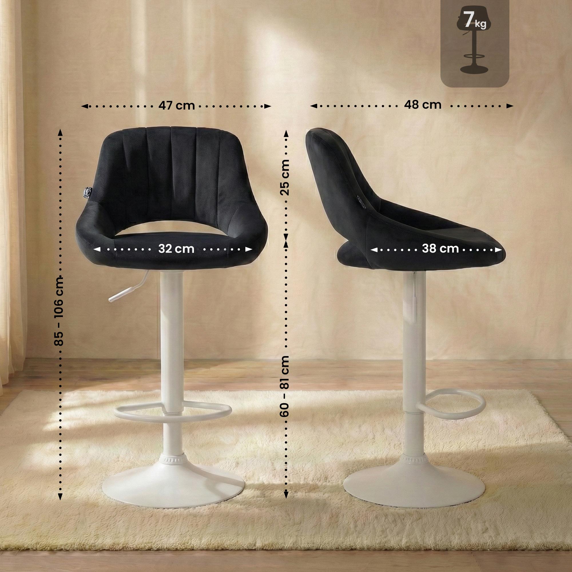 Set van 2 Barkrukken Milet Fluweel