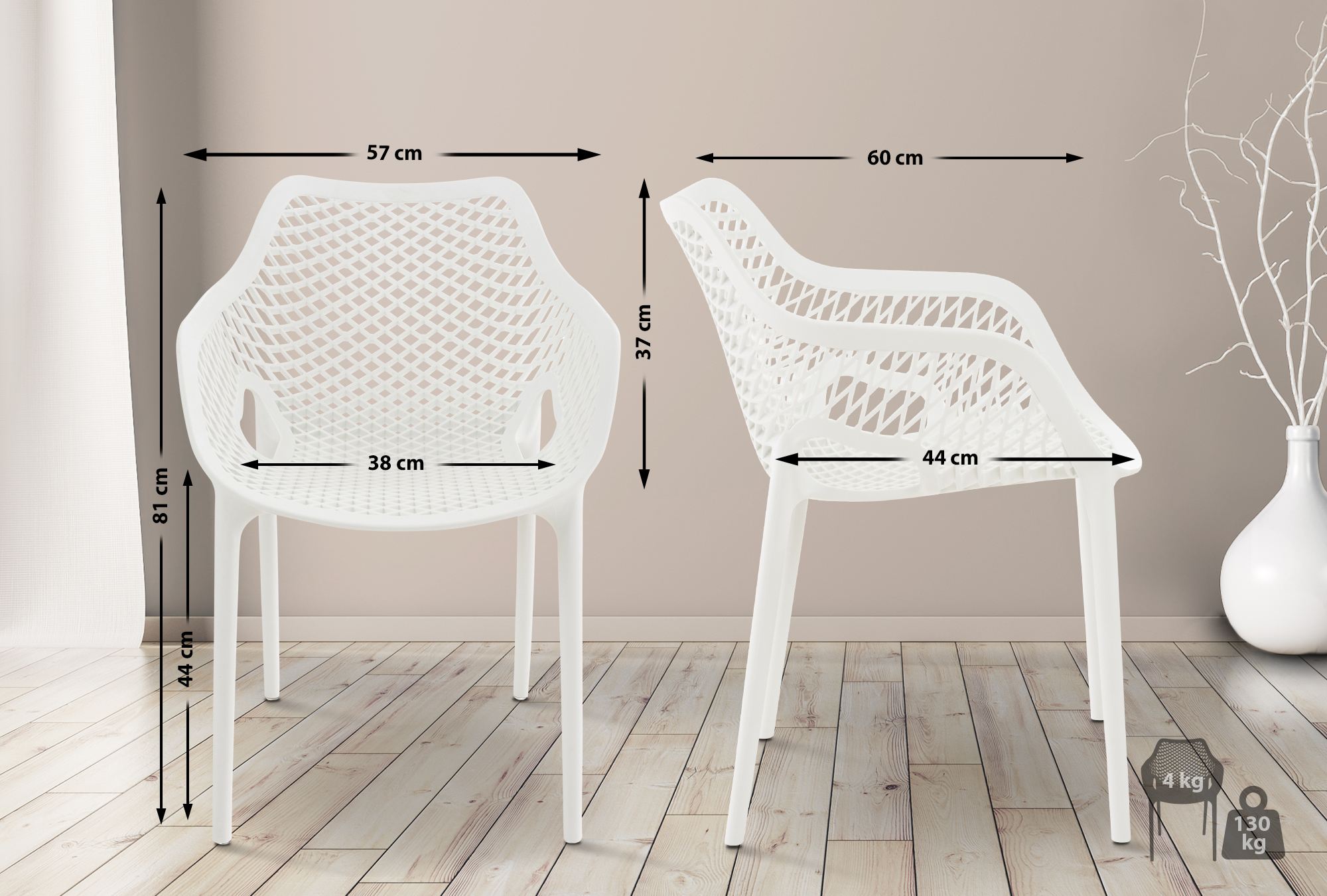 Set van 2 Tuinstoelen Air