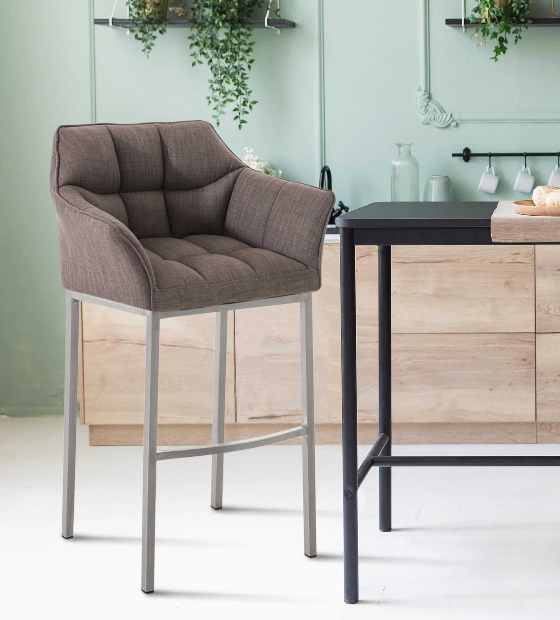 Barkruk Damaso Stof met Vierpootsframe