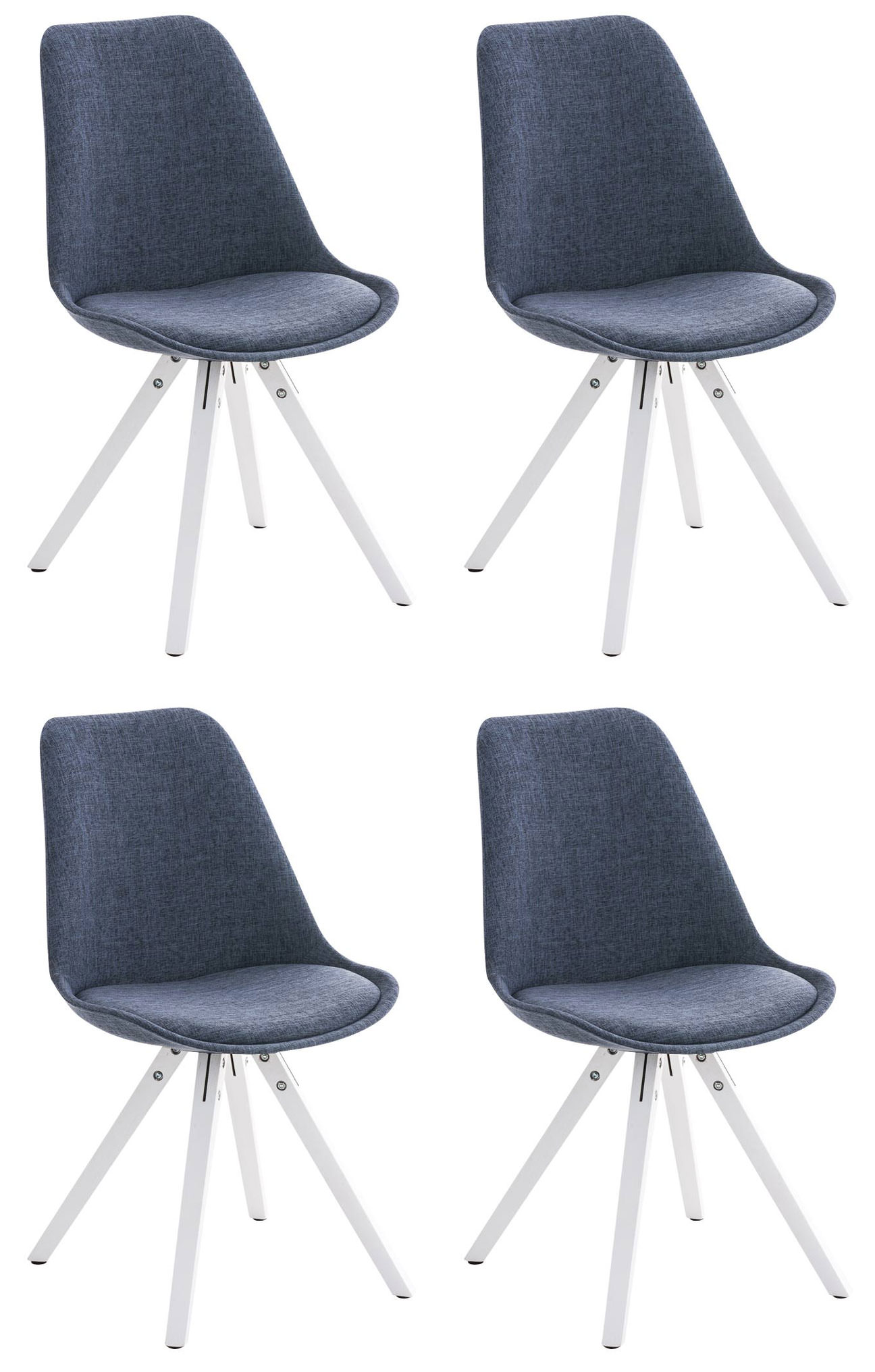 Set van 4 Eetkamerstoelen Pegleg - Vierkant - Stof