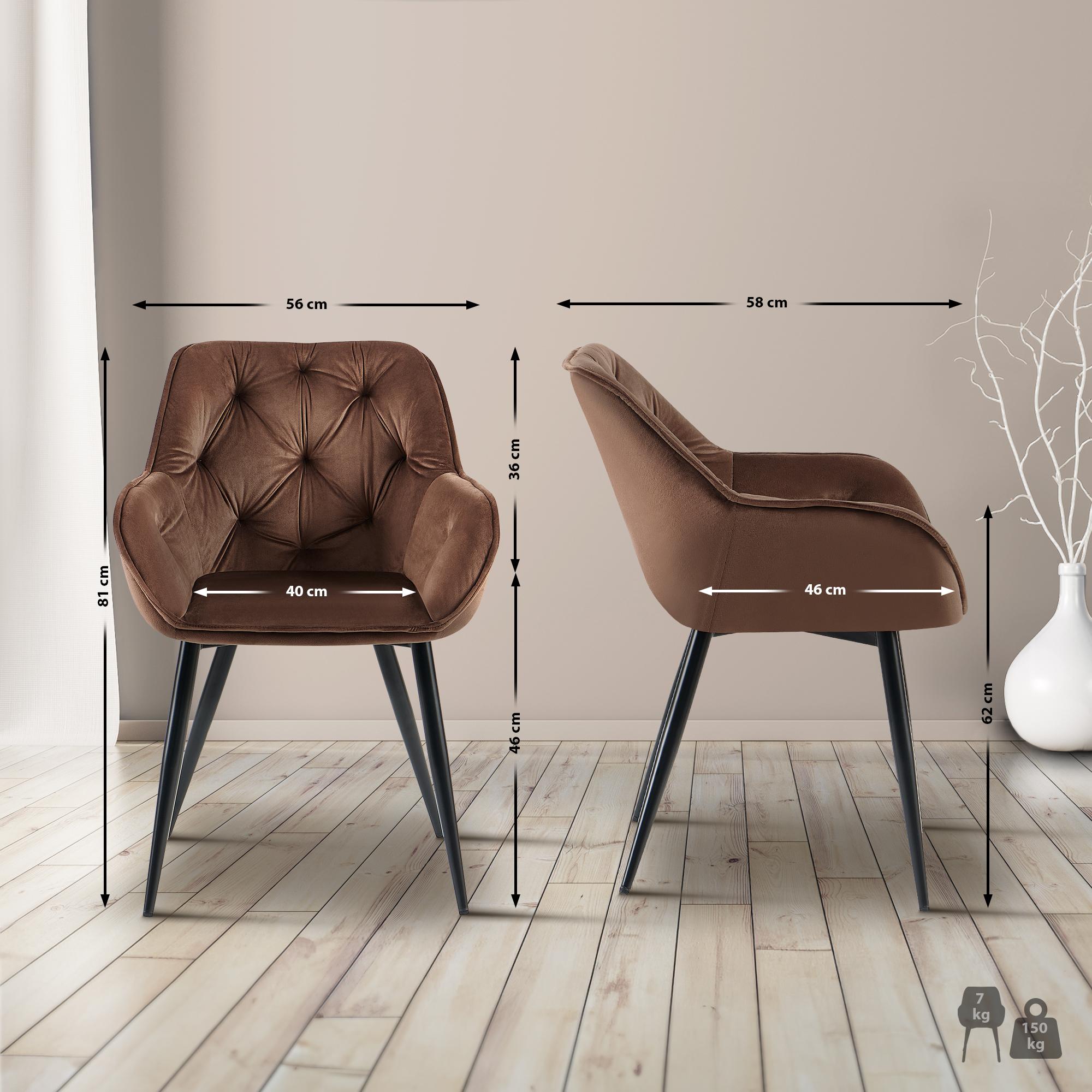 Eetkamerstoel Cassis met fluwelen bekleding
