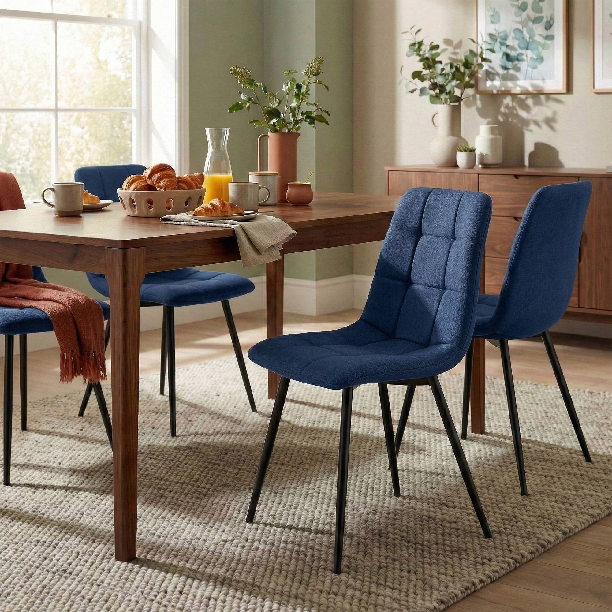 Set van 4 eetkamerstoelen Antibes stof