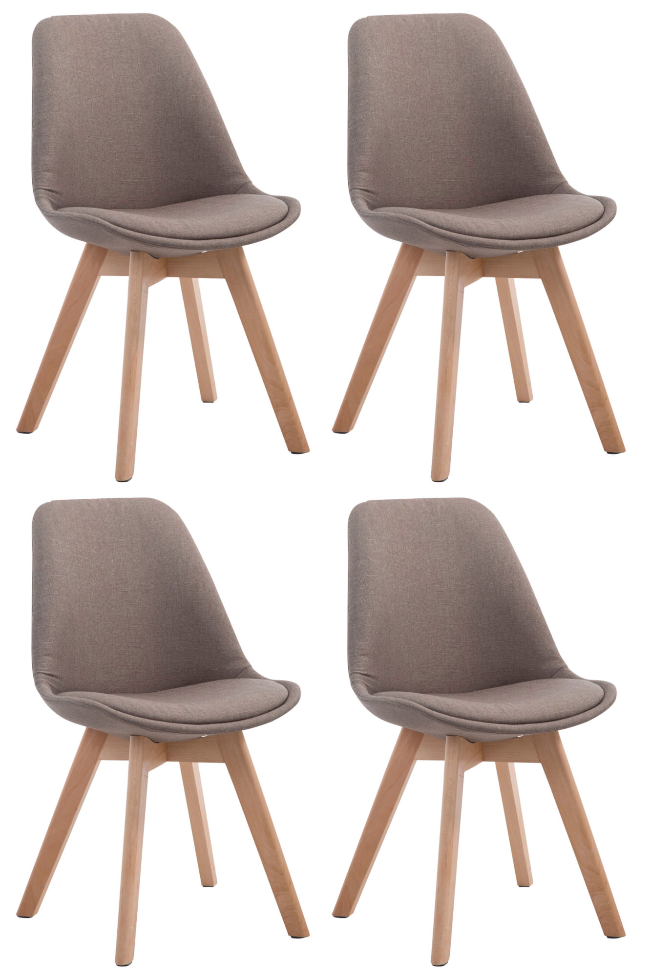 Set van 4 eetkamerstoelen Borneo V2 Stof