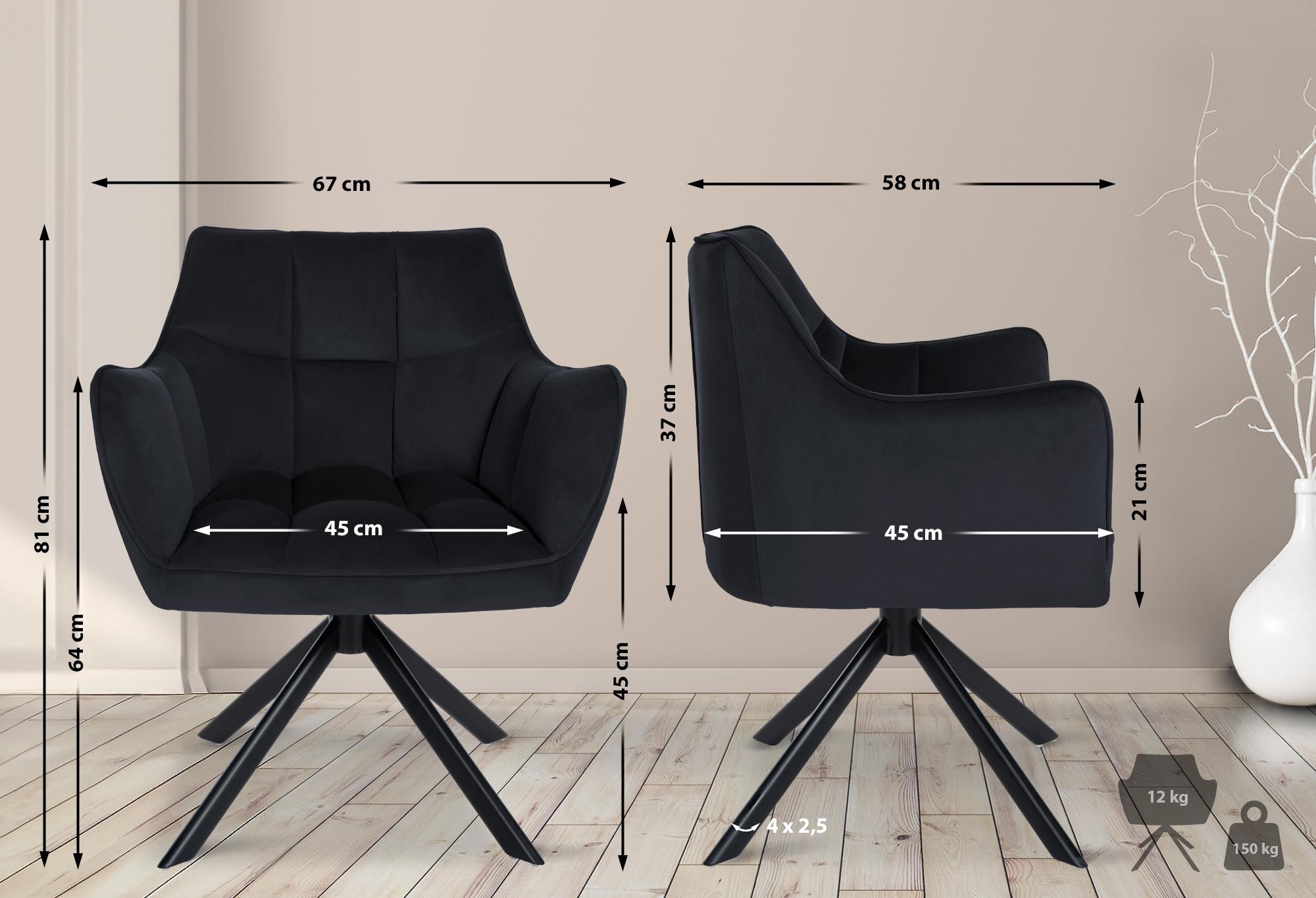 Eetkamerstoel Swing fluweel