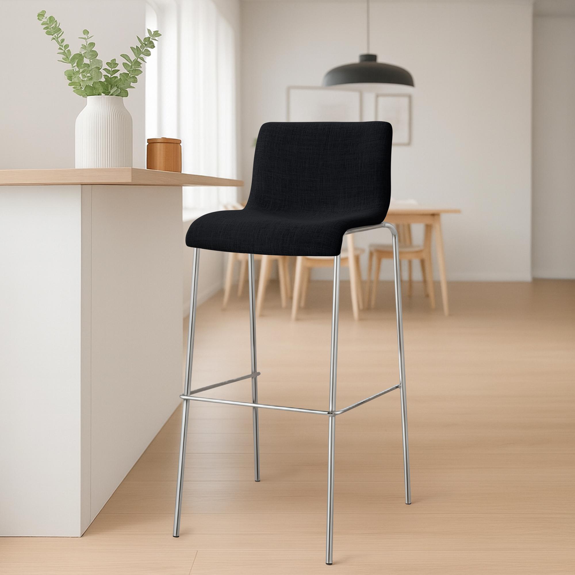 Set van 2 barstoelen Hover, stof, 4-poots onderstel
