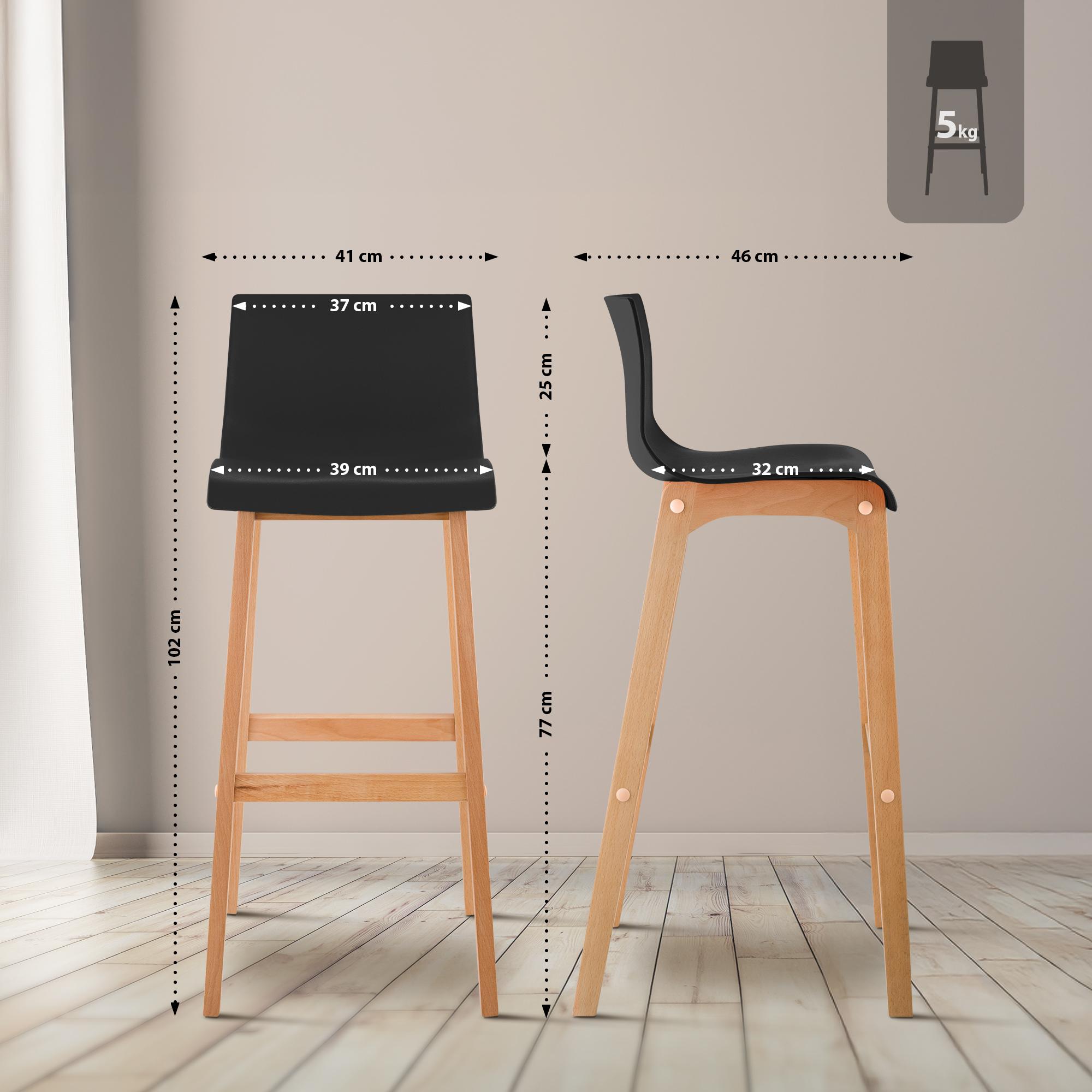 Barkruk Hover Kunststof Vierpootsframe Natura