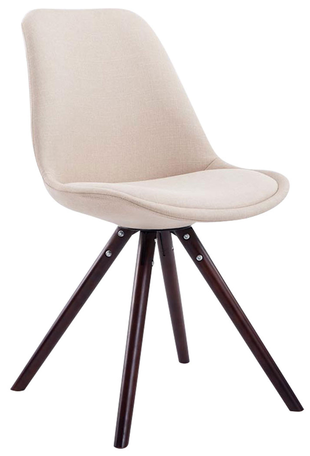Set van 4 eetkamerstoelen Toulouse stof rond