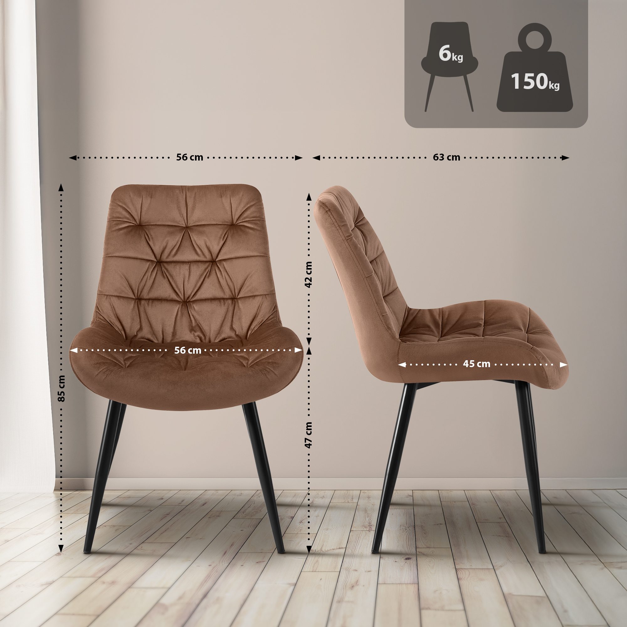 Set van 2 Eetkamerstoelen Rossford
