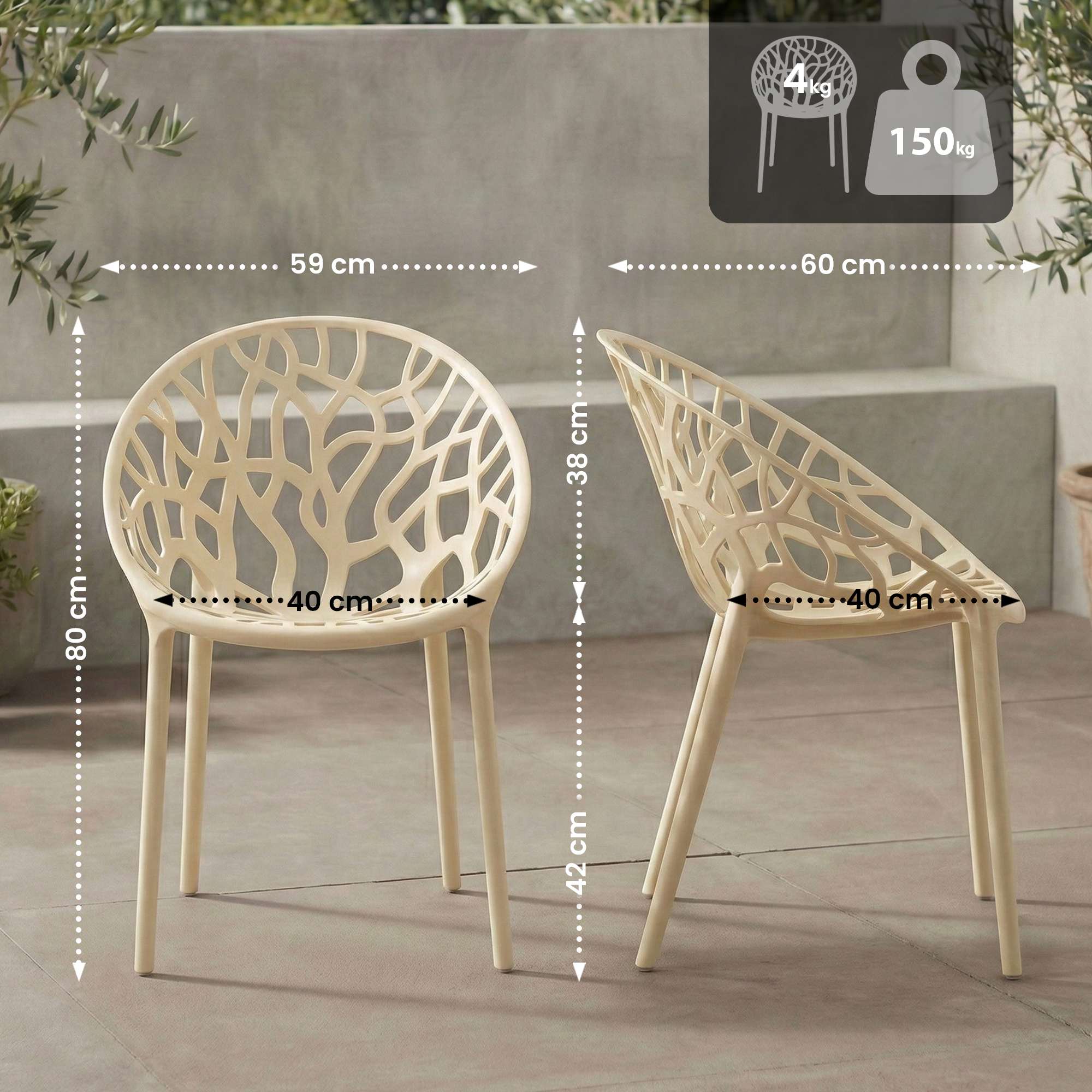 2-delige set tuinstoelen Hope