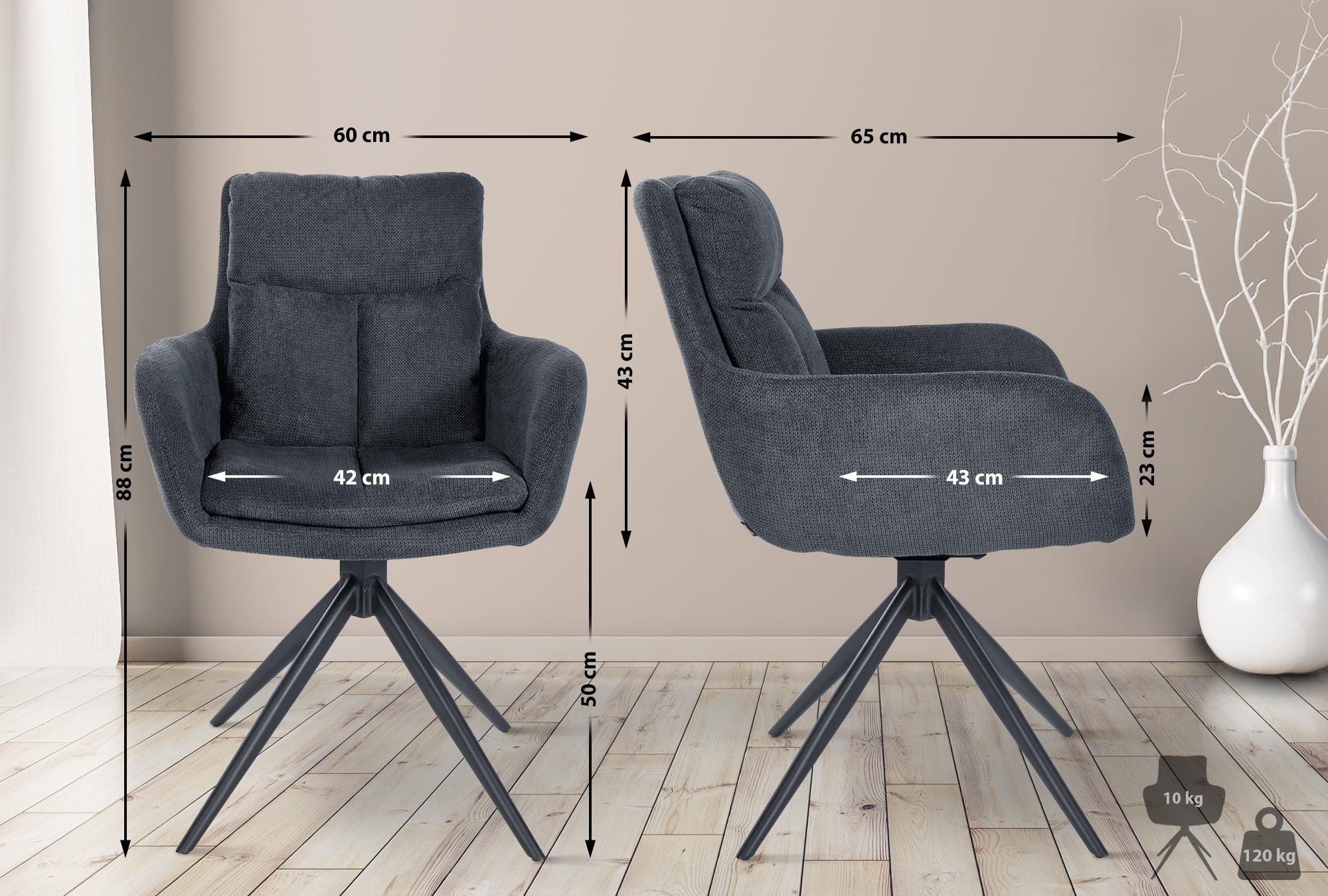 Set van 2 eetkamerstoelen Vilas stof