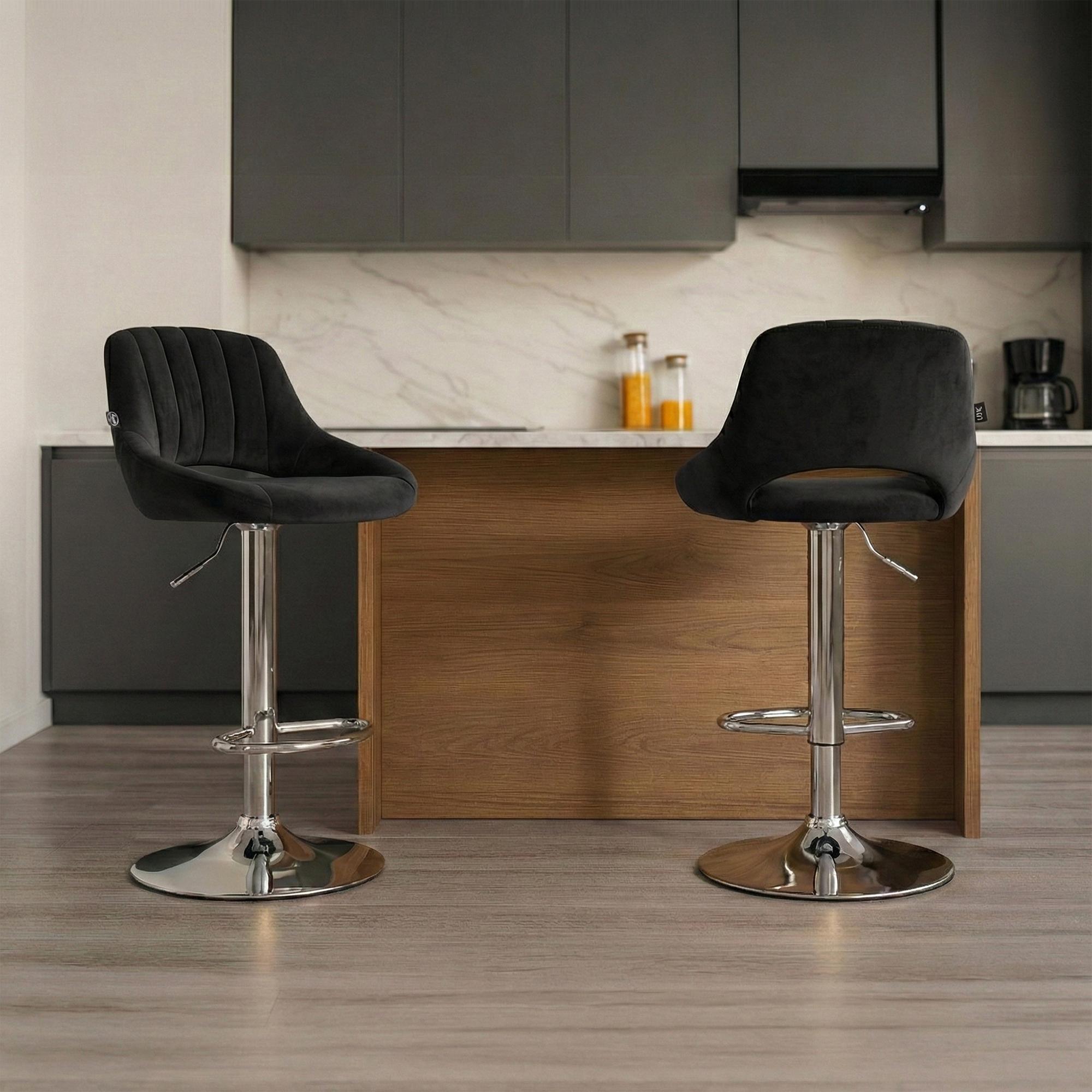 Set van 2 Barkrukken Milet Fluweel