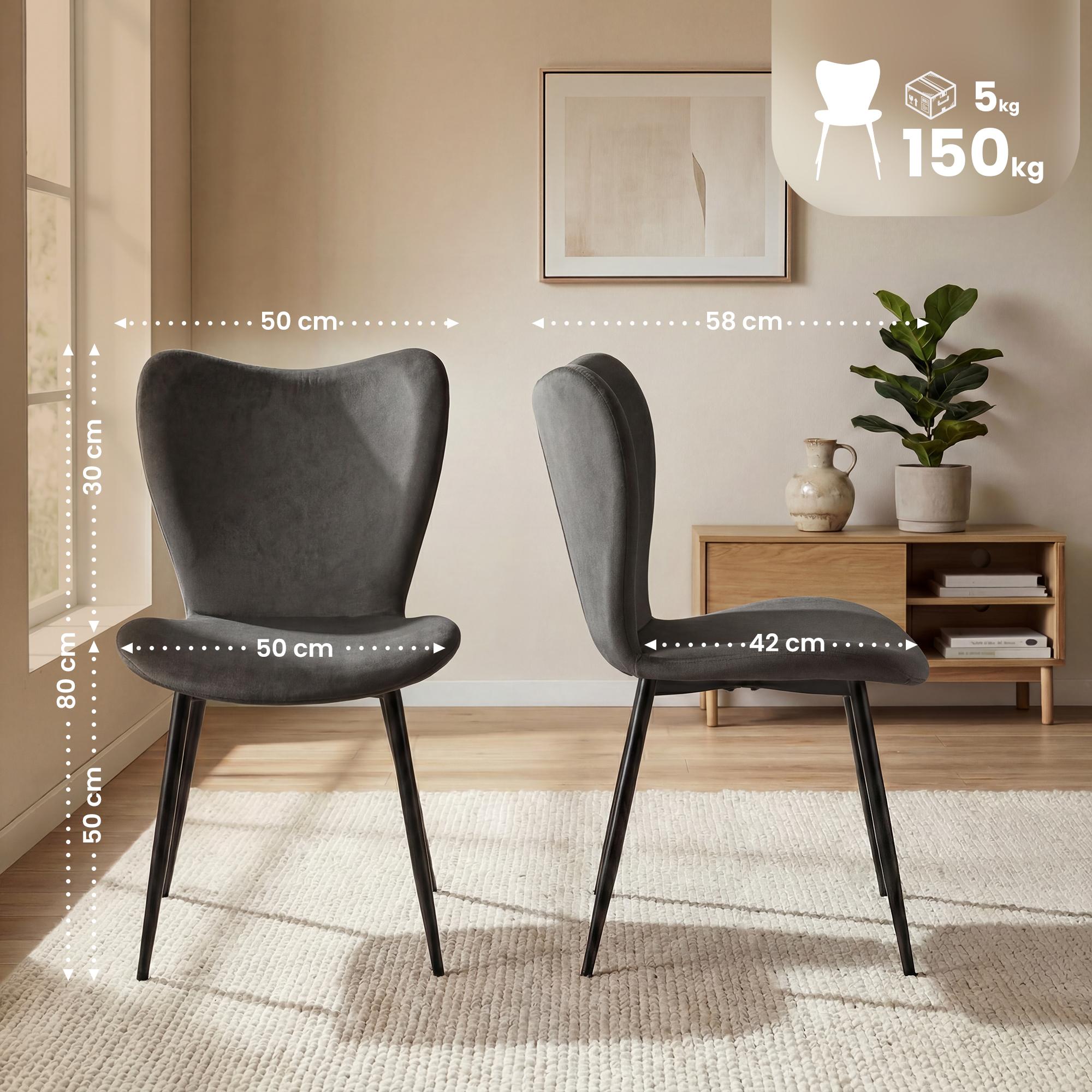 2-delige set eetkamerstoelen Maika