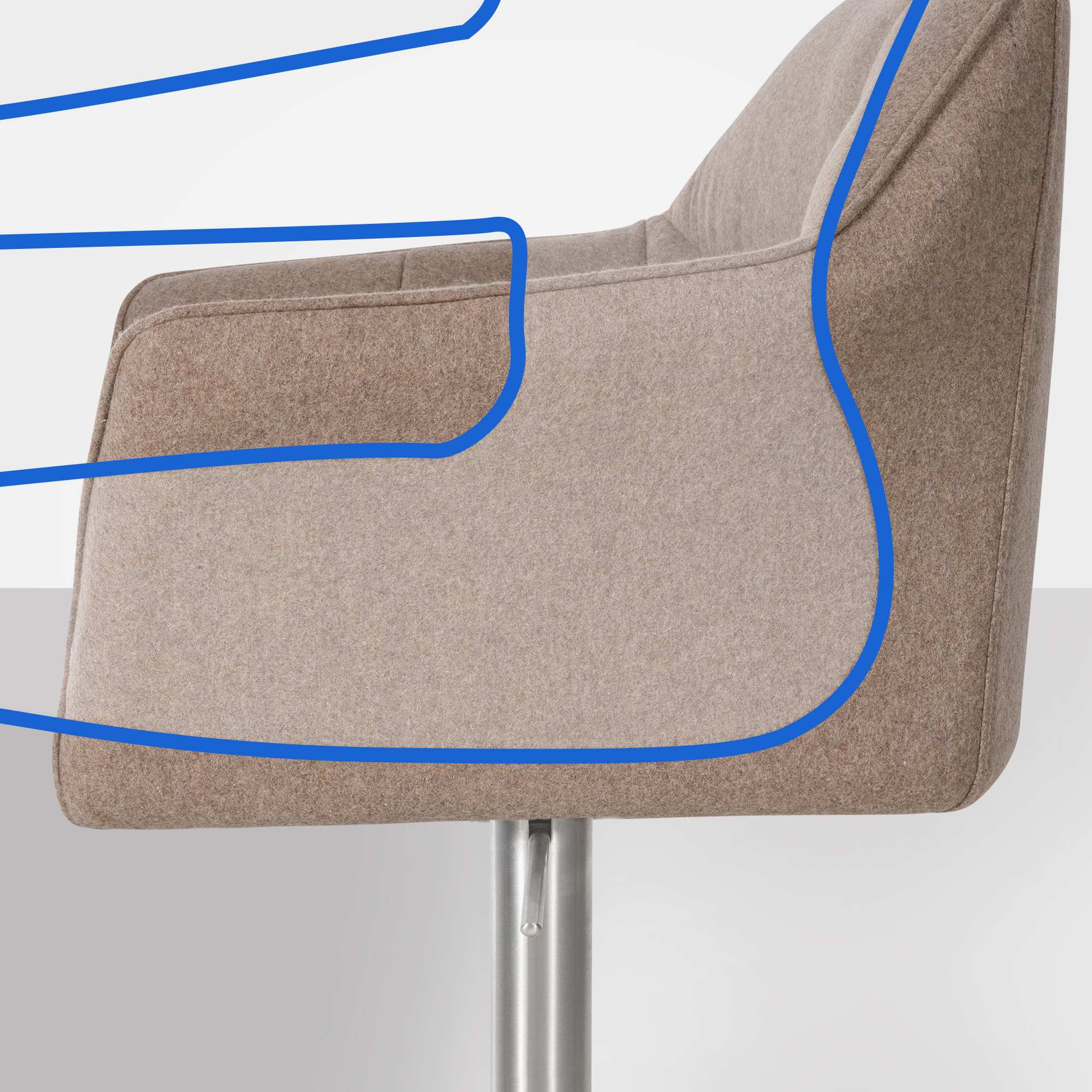 Barkruk Damaso met viltbekleding