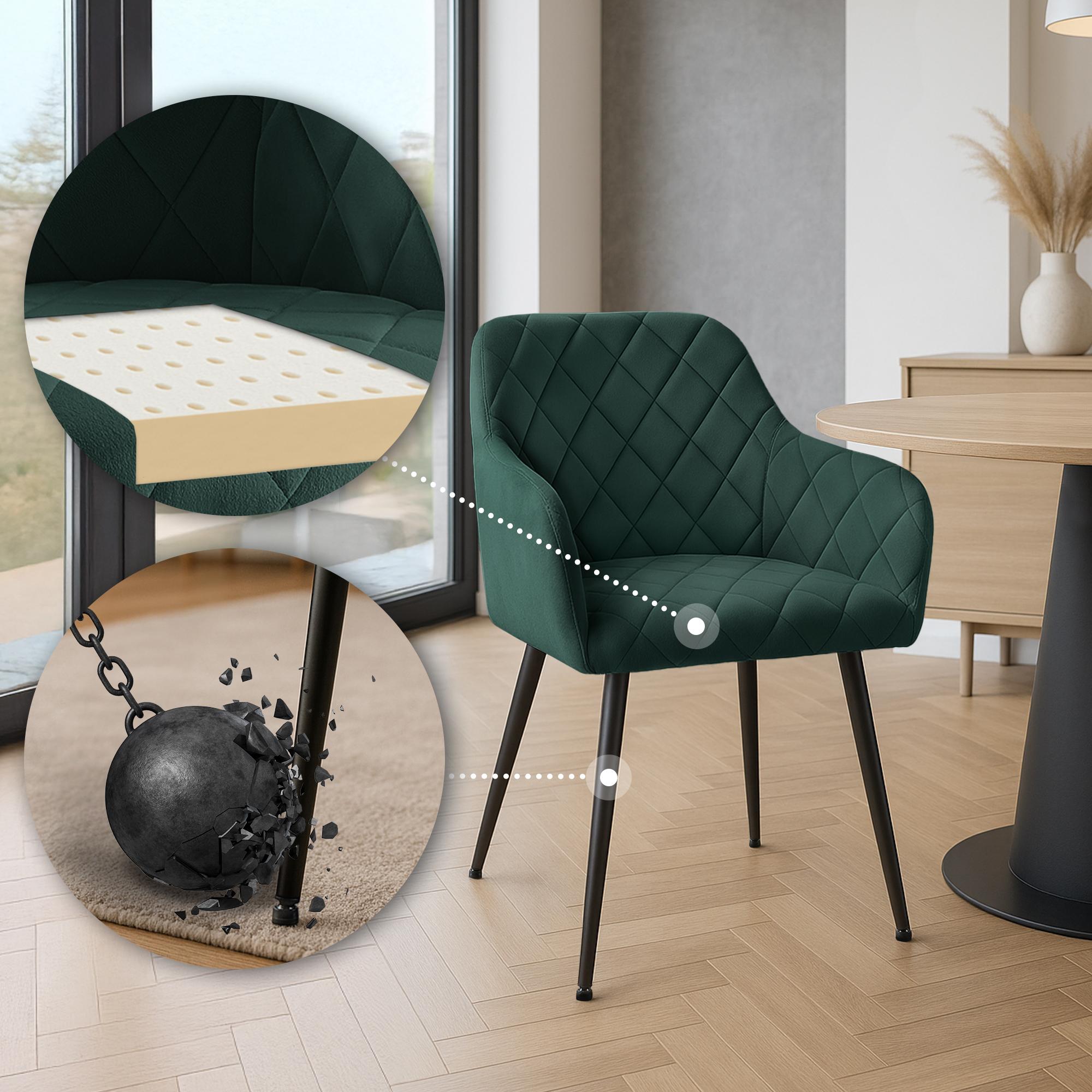 Set van 2 eetkamerstoelen Monett fluweel